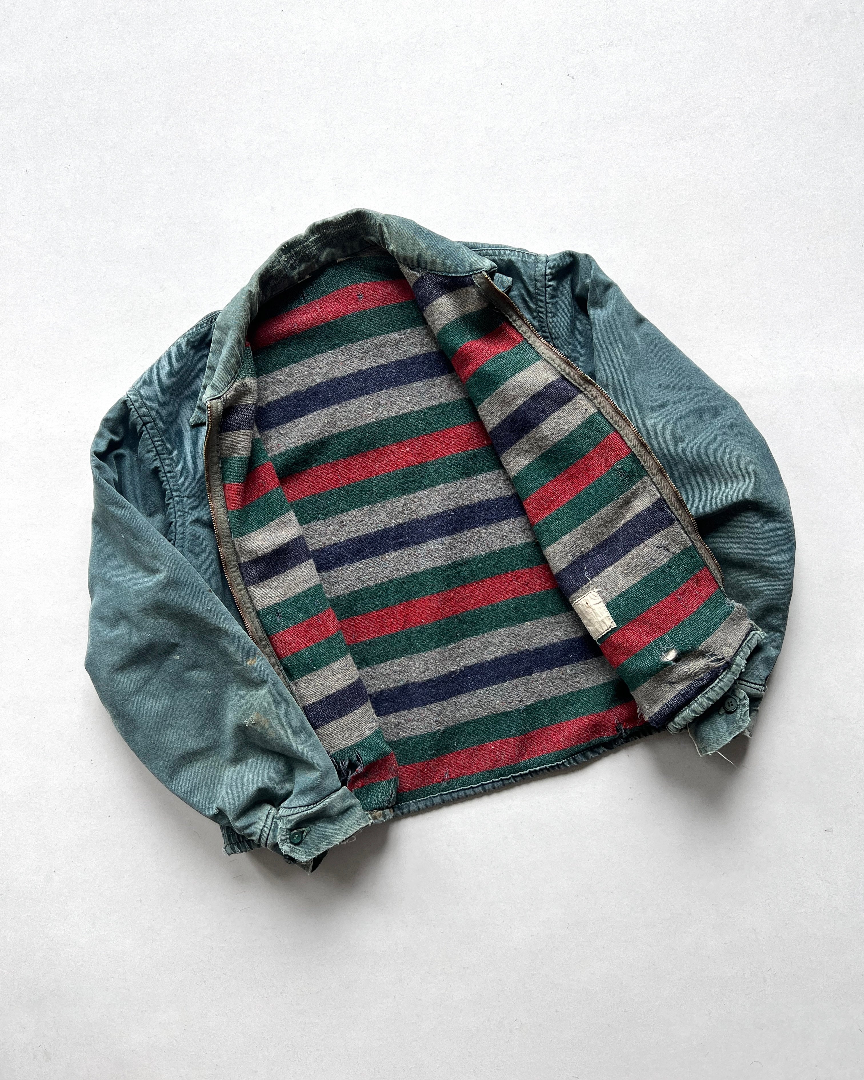 1950S FADED BLANKET LINED WORK JACKET (L)