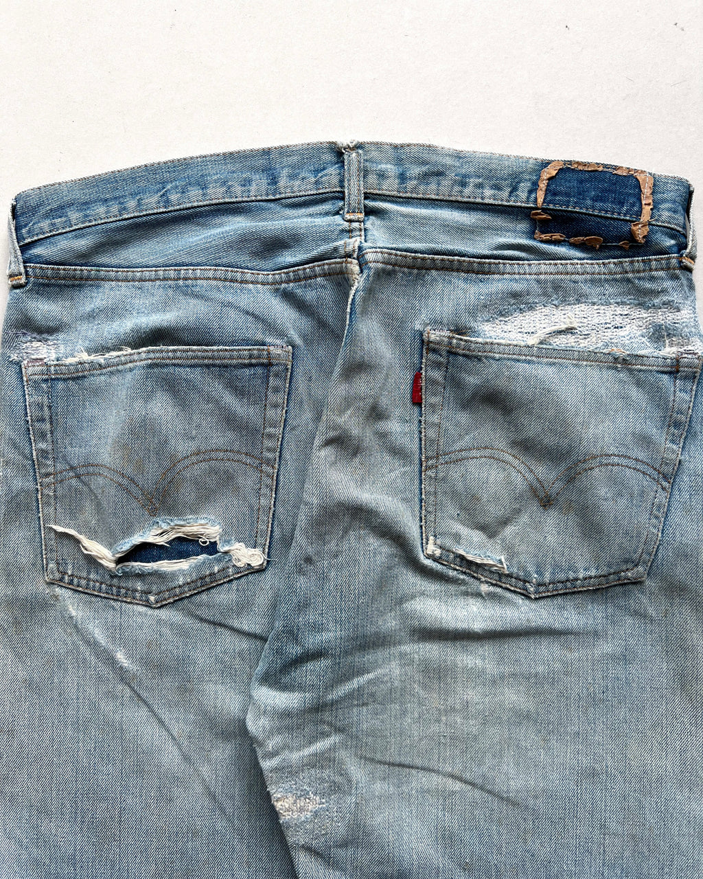 1970S LEVI'S 501 REDLINE SELDVEDGE REPAIRED JEANS (36)