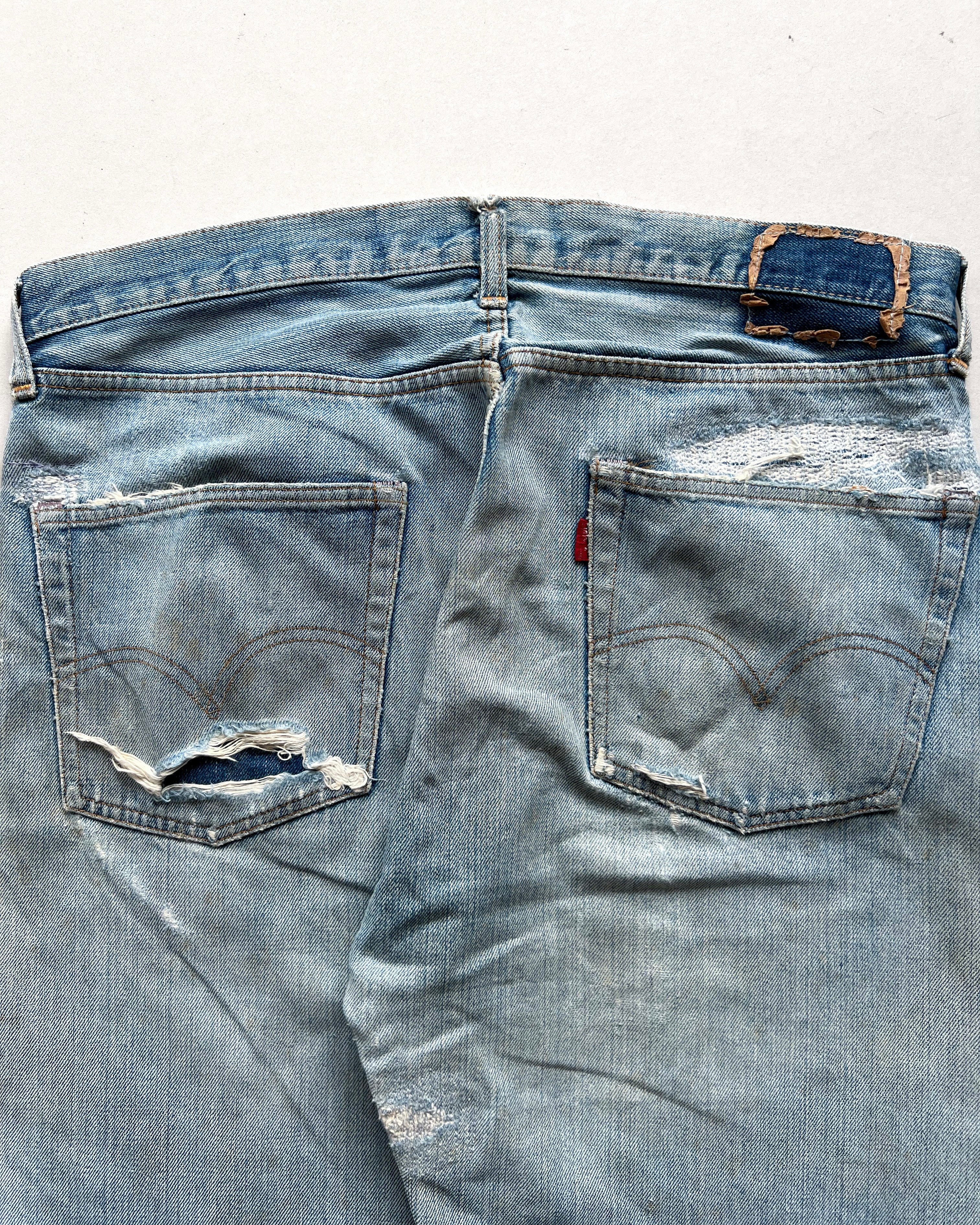 1970S LEVI'S 501 REDLINE SELDVEDGE REPAIRED JEANS (36)