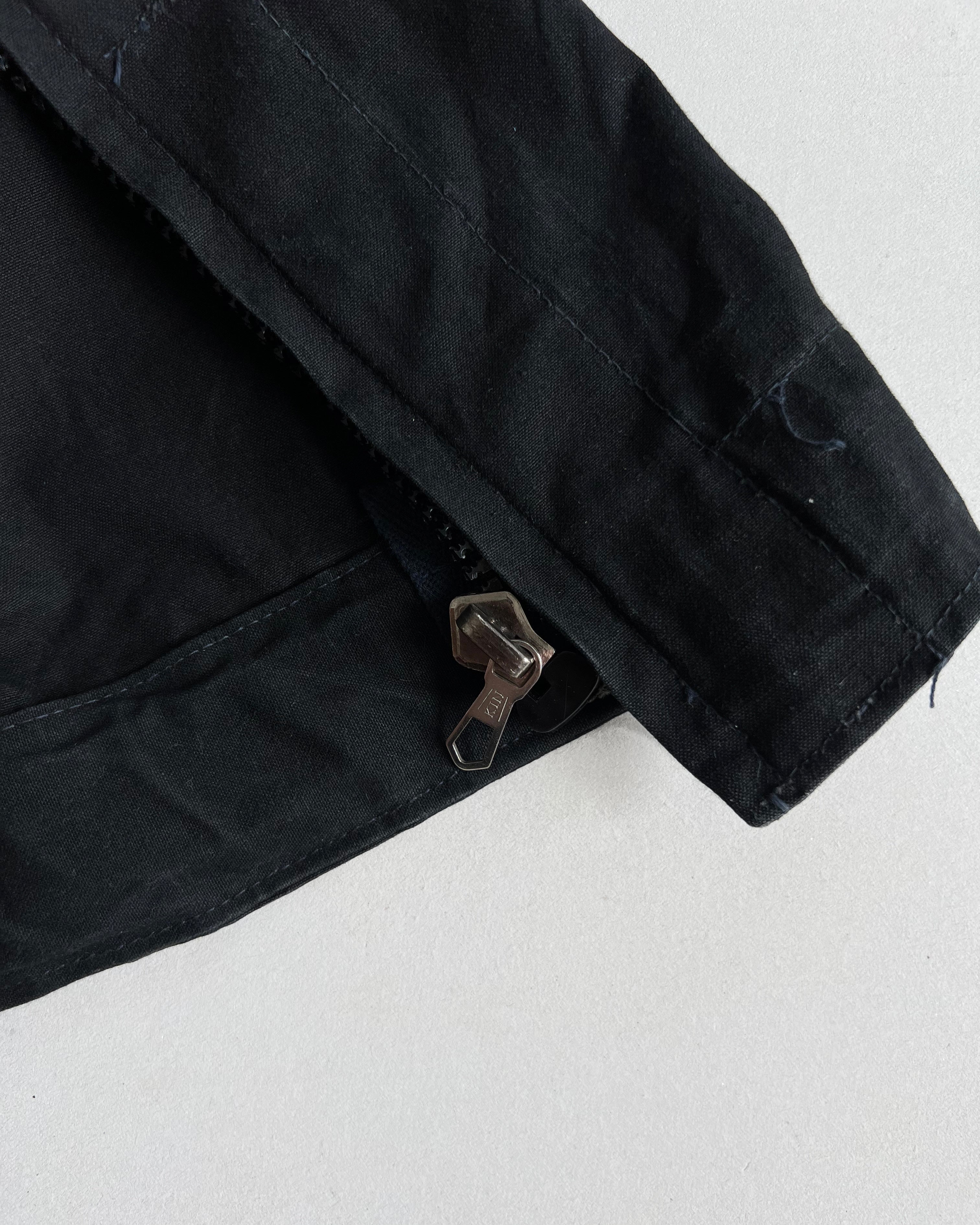 1970S BLACK CZECH ARMY CANVAS JACKET (L)