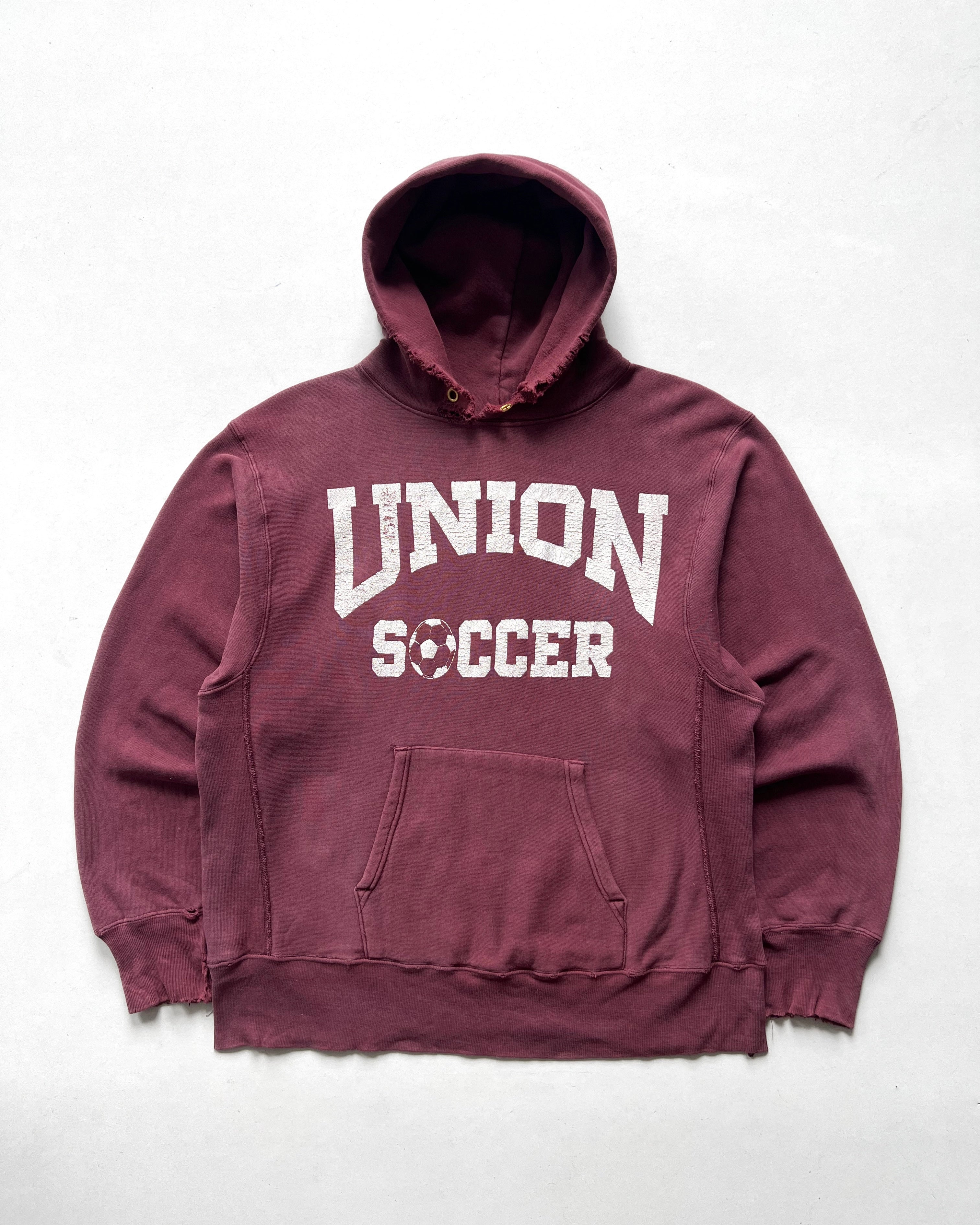1980S CHAMPION 'UNION SOCCER' REVERSE WEAVE HOODIE (L)
