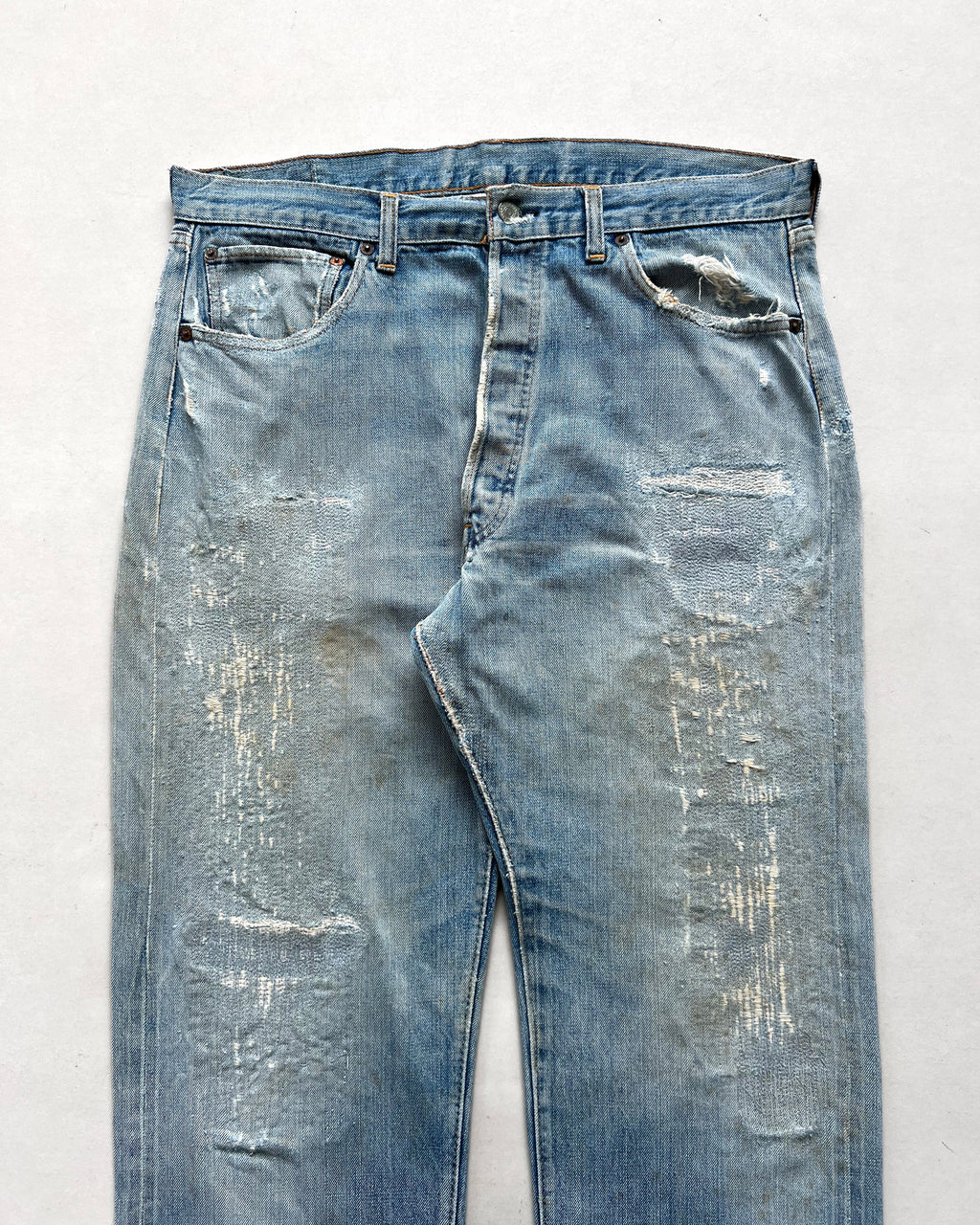 1970S LEVI'S 501 REDLINE SELDVEDGE REPAIRED JEANS (36)