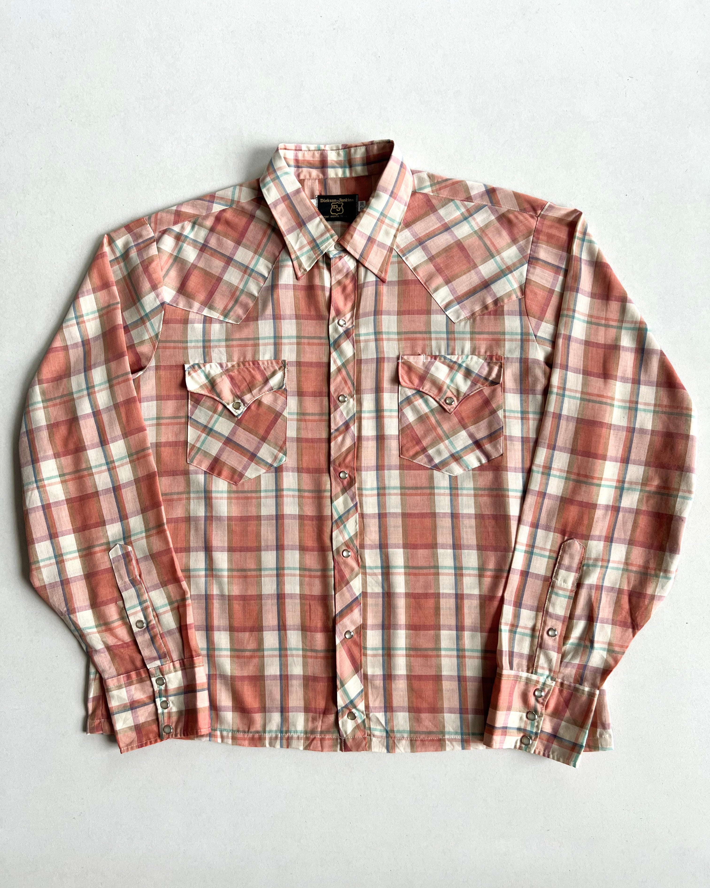 1970S WESTERN PLAID FLANNEL (L/XL)