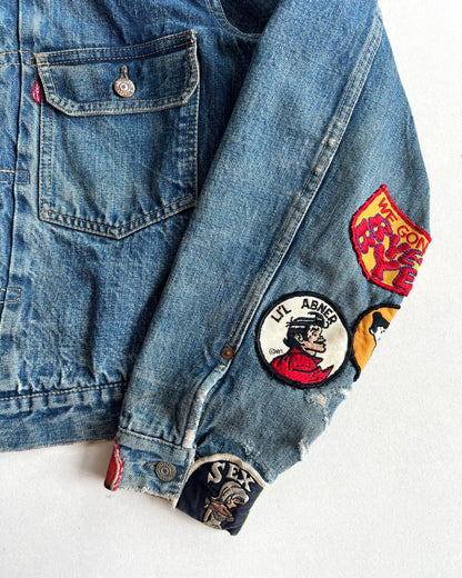 1950S FADED LEVI'S BIG E TYPE II DENIM JACKET (L)