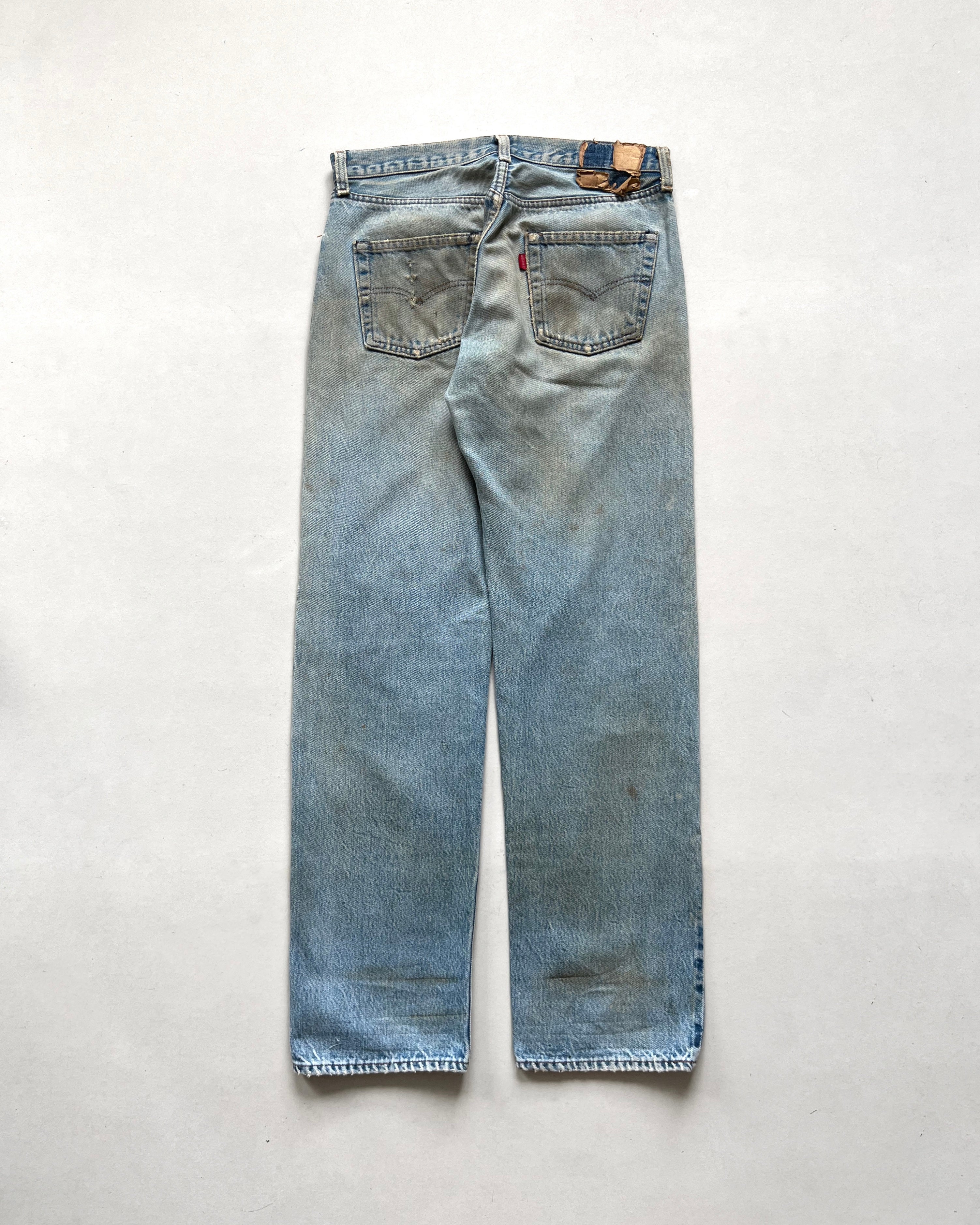 1980S LEVI'S 501 REDLINE SELVEDGE REPAIRED JEANS (32)