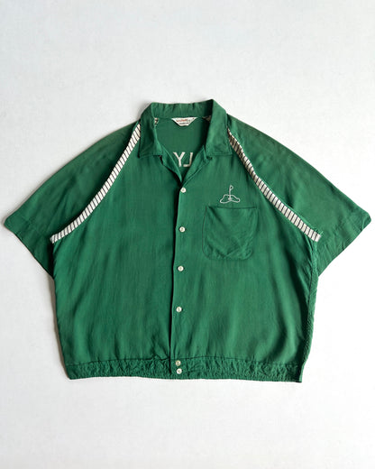 1950S RAYON 'WAVERLY GOLF AND COUNTRY CLUB' RAGLAN SHIRT (XL)