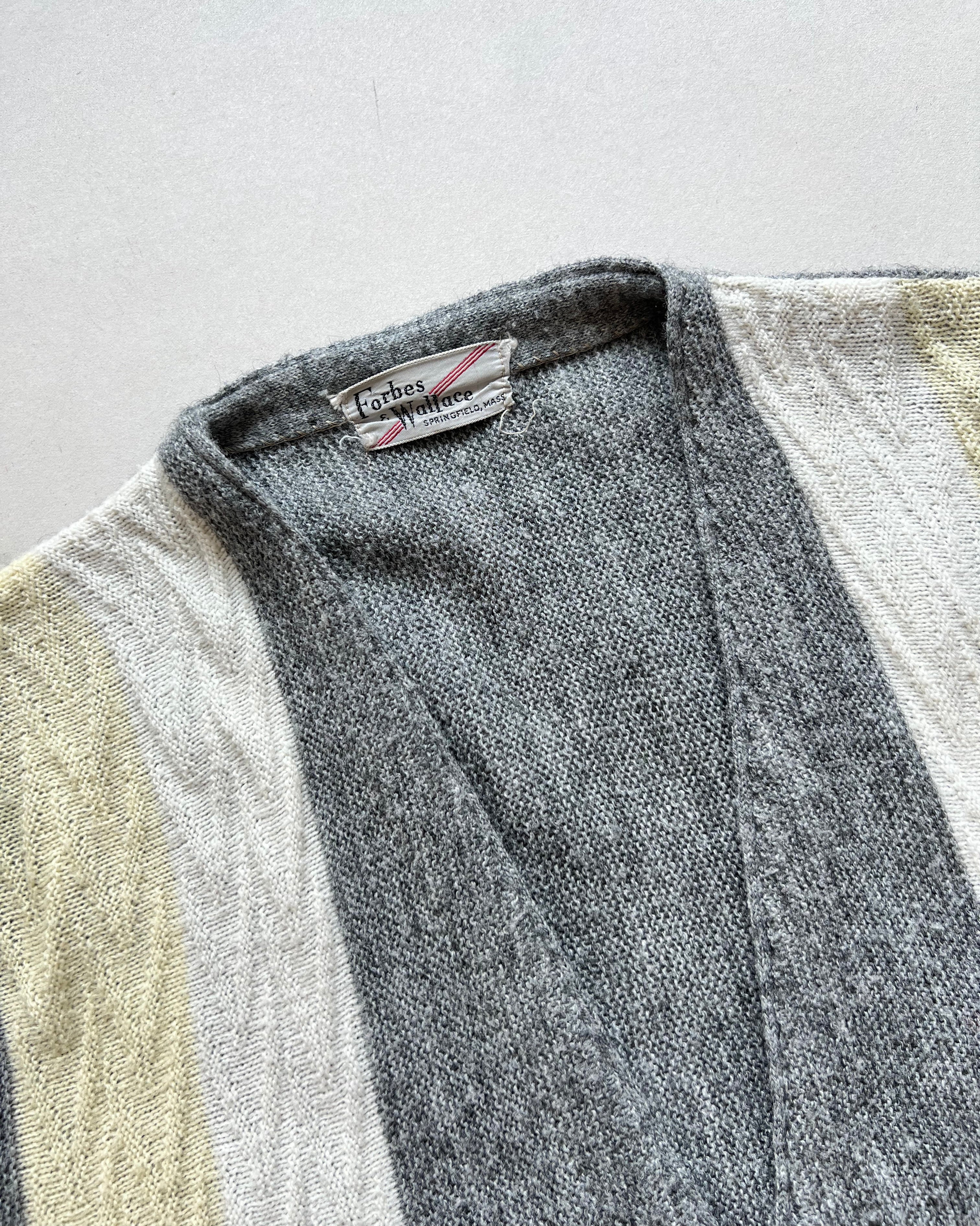 1960S GREY THREE-TONE ACRYLIC CARDIGAN (L)
