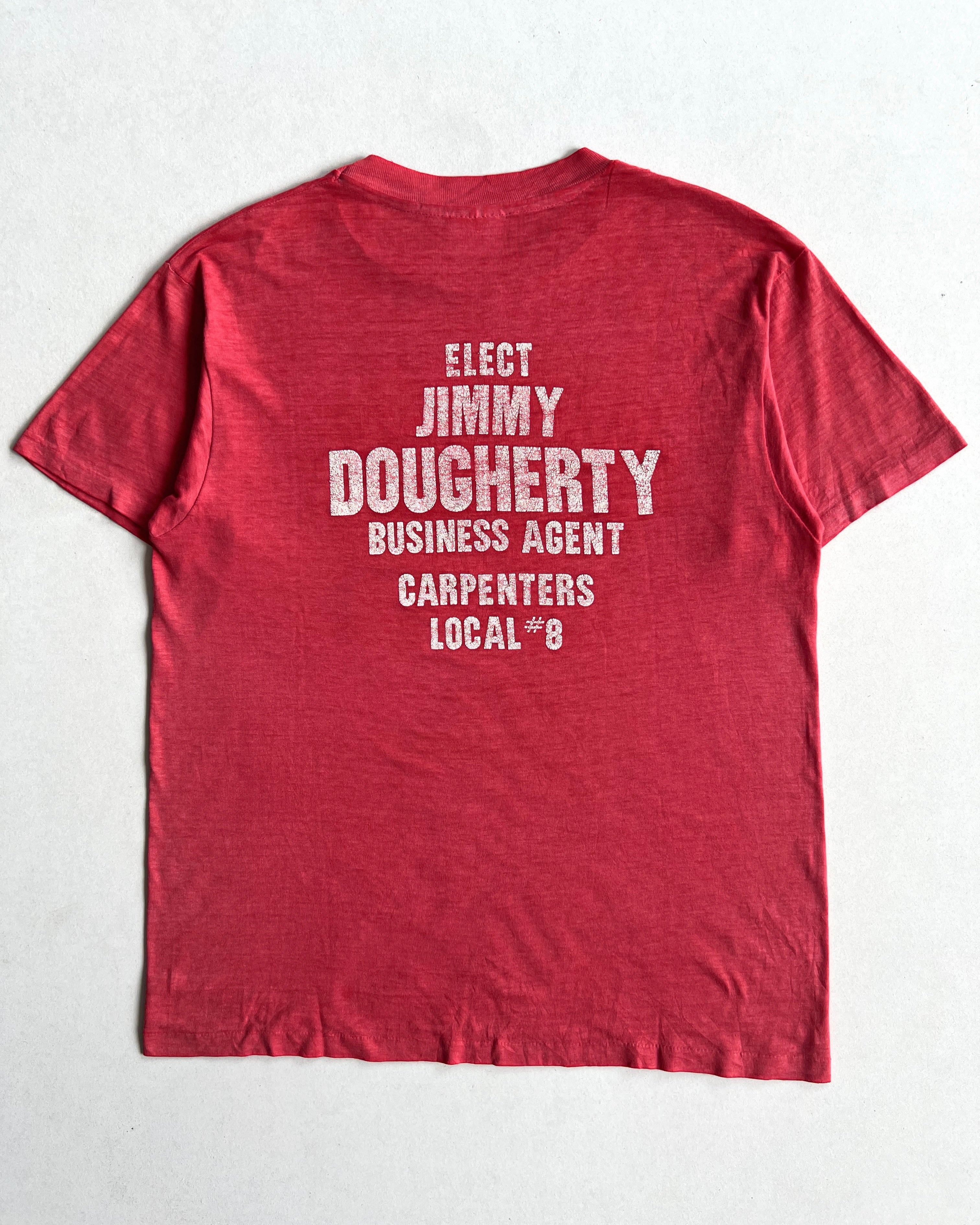 1980S HANES ‘DOUGHERTY LOCAL 8’ SINGLE STITCH TEE (L)