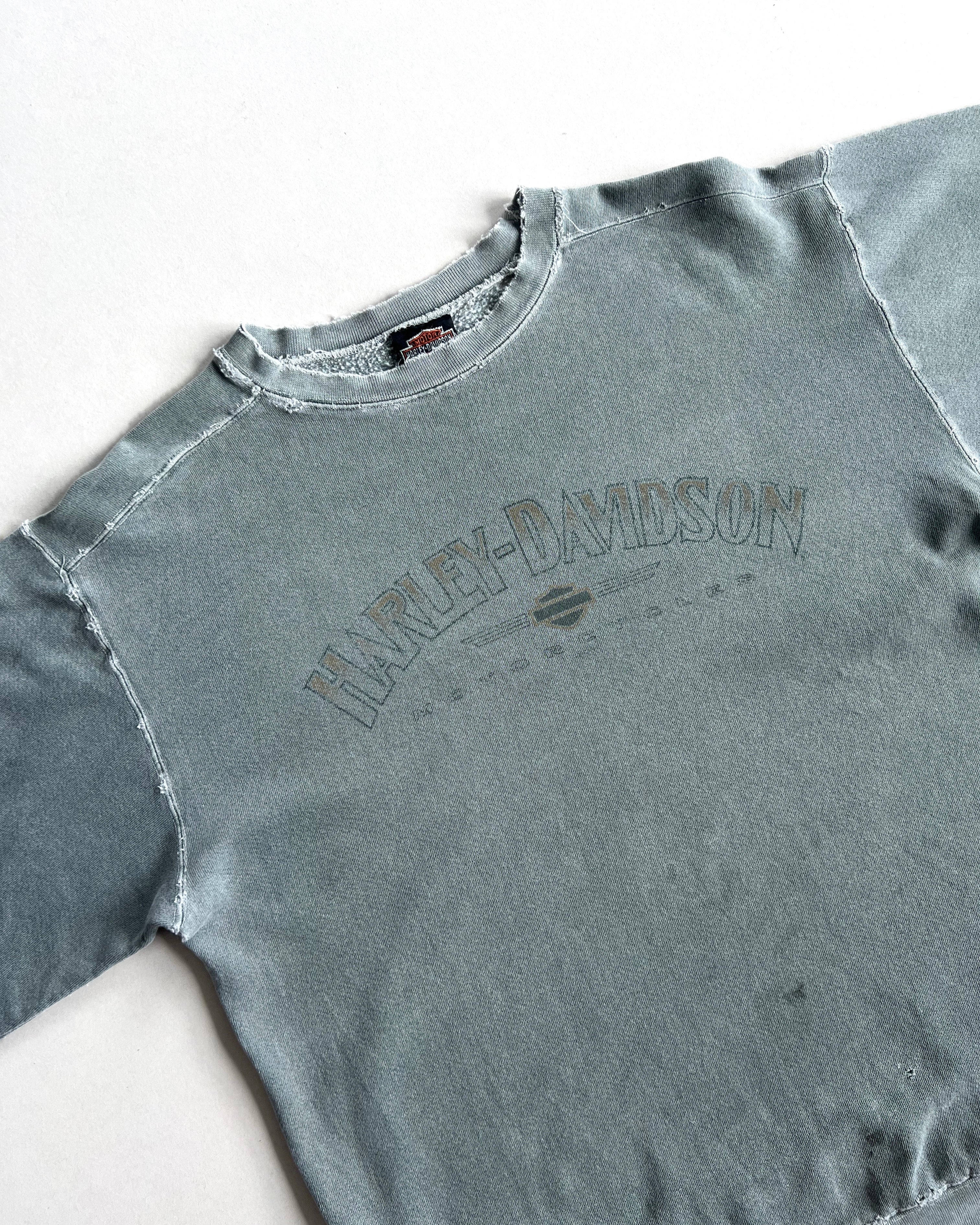 1990S FADED HARLEY DAVISON DISTRESSED SWEATSHIRT (L)