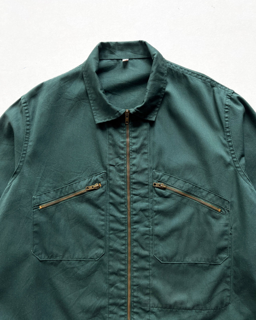 1970S GREEN FRENCH CYCLIST WORK JACKET (L)