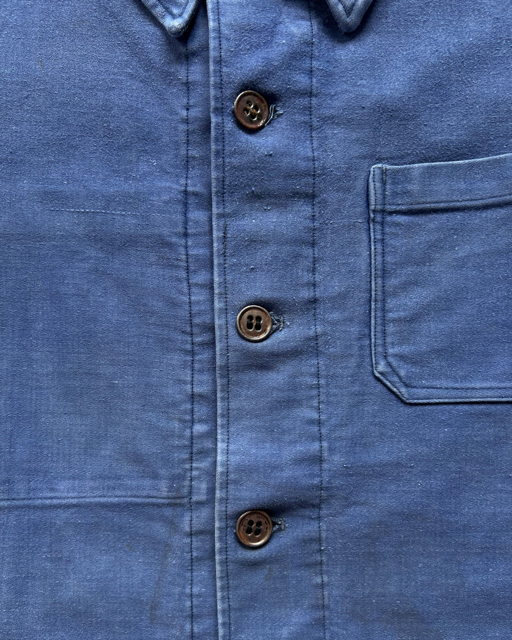 1950S FRENCH INDIGO MOLESKIN WORK JACKET (M)