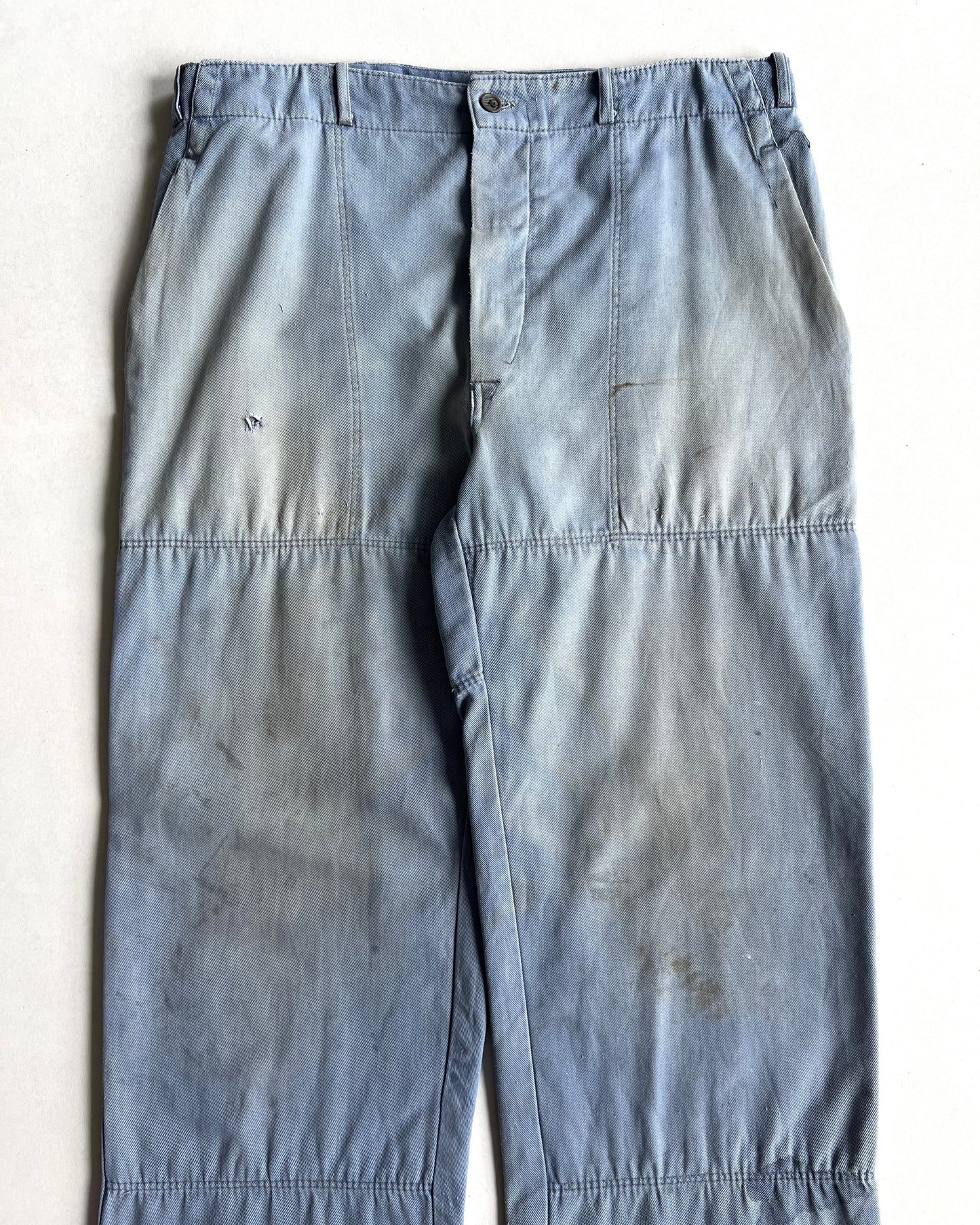 1970S FADED FRENCH DOUBLE KNEE WORK TROUSERS (30-35)