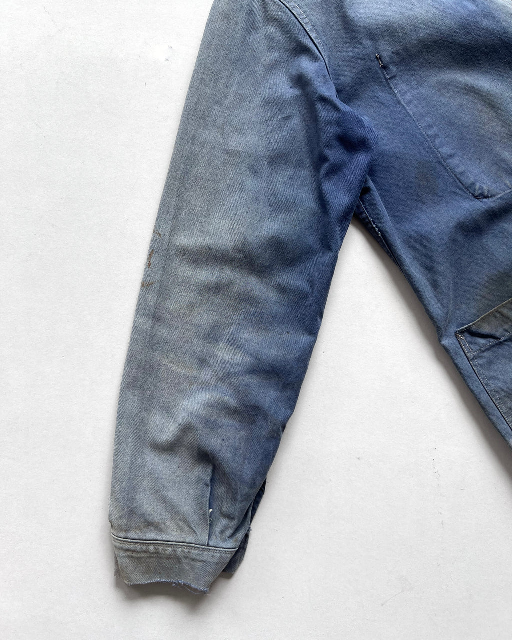 1970S SUN FADED FRENCH WORK JACKET (L)