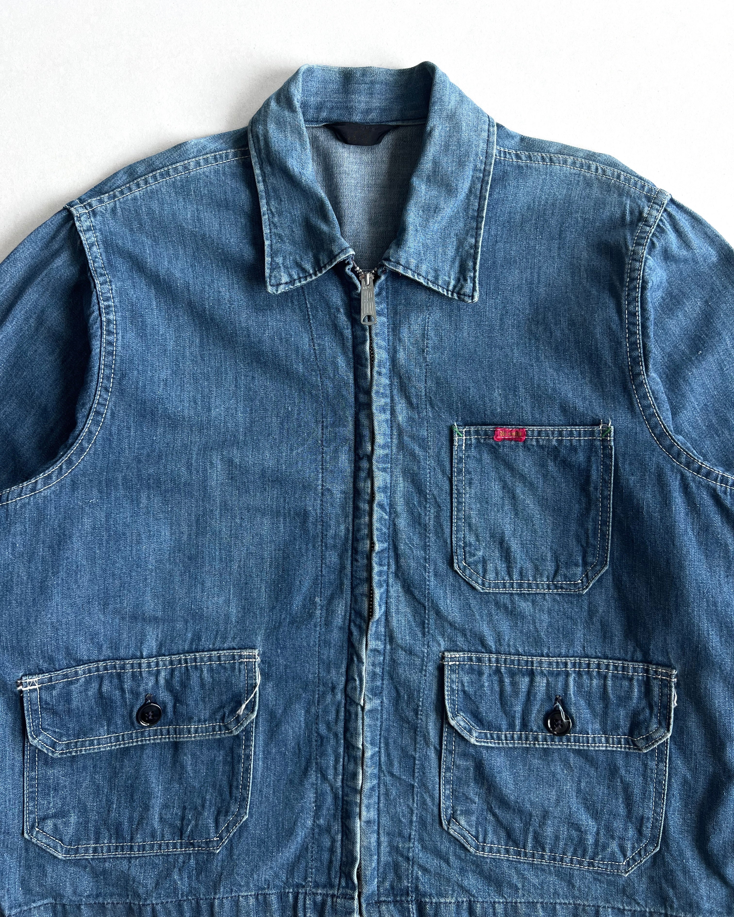 1970S BIG SMITH CROPPED DENIM JACKET (L)