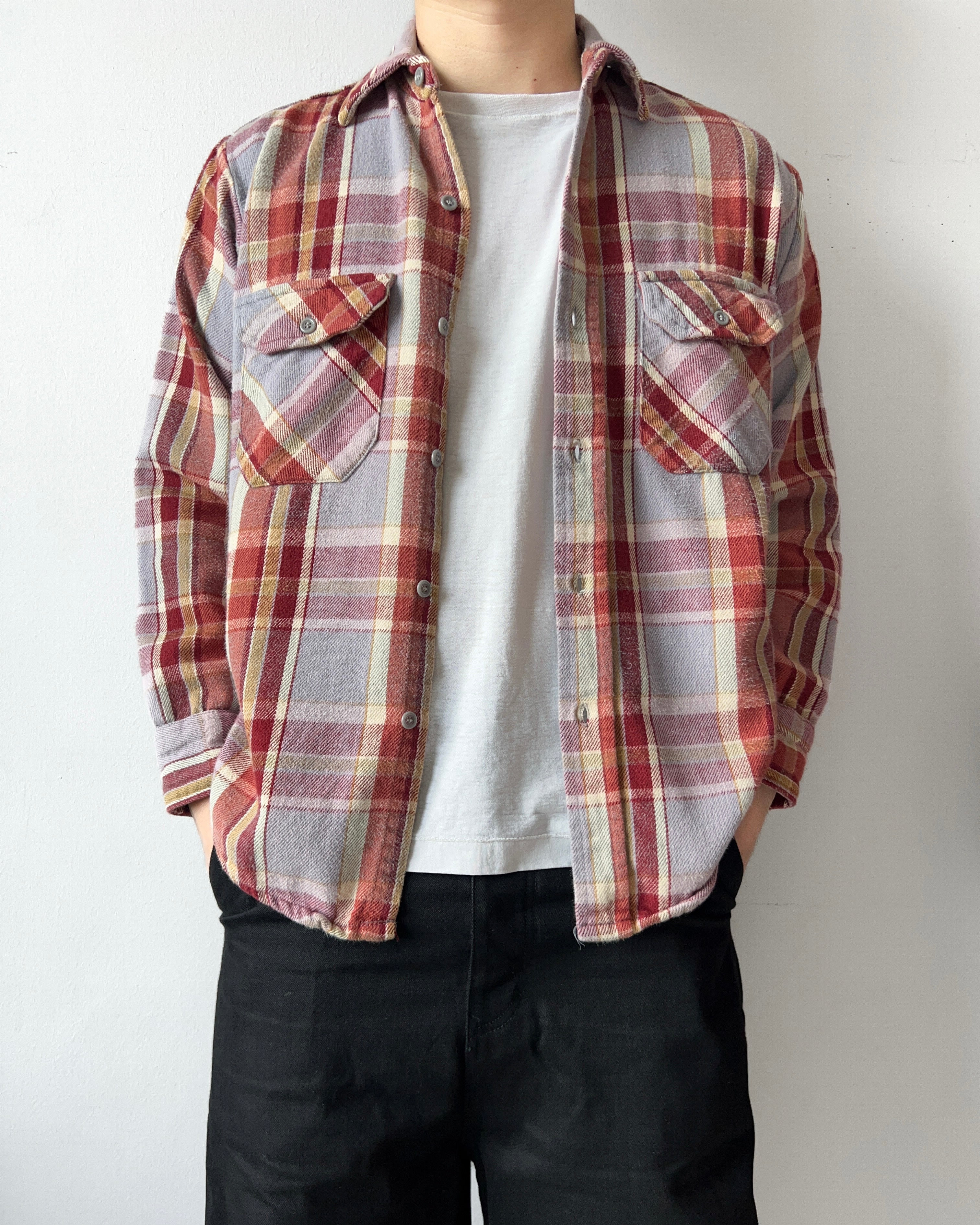 1970S FROSTPROOF PLAID FLANNEL SHIRT (M)