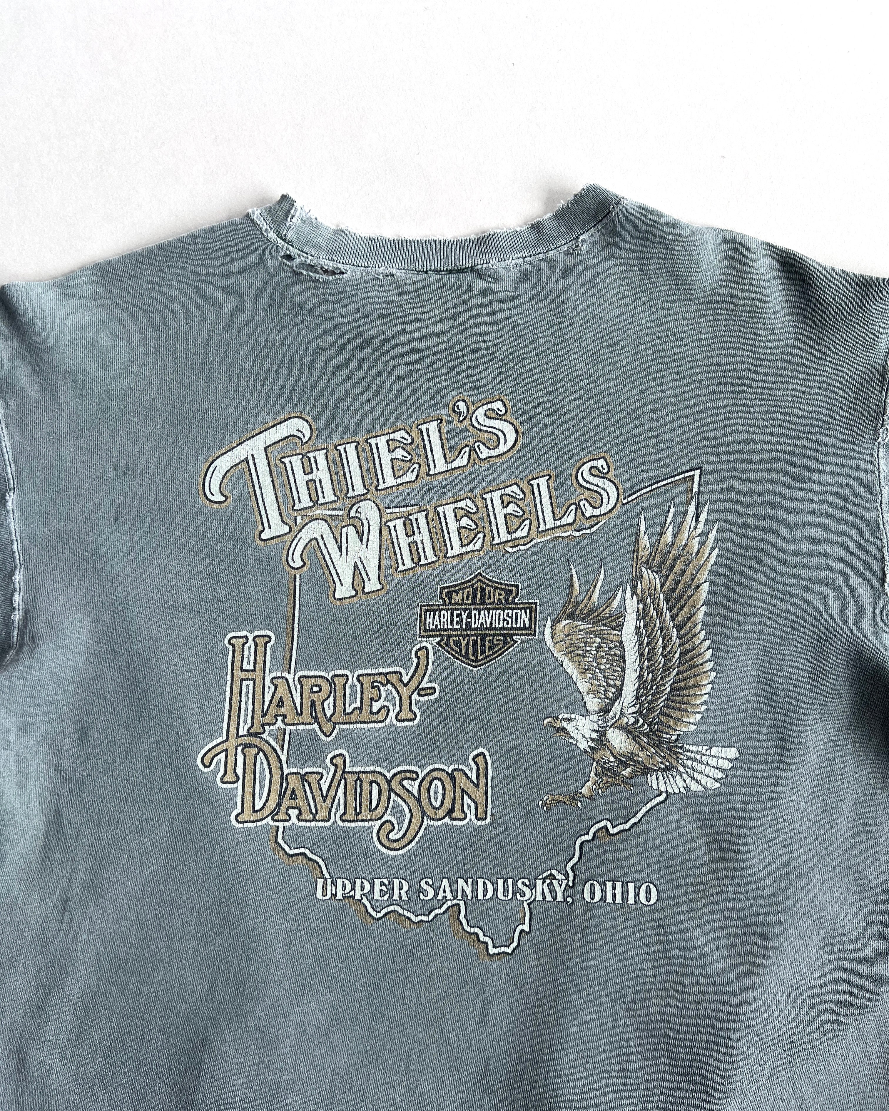 1990S FADED HARLEY DAVISON DISTRESSED SWEATSHIRT (L)