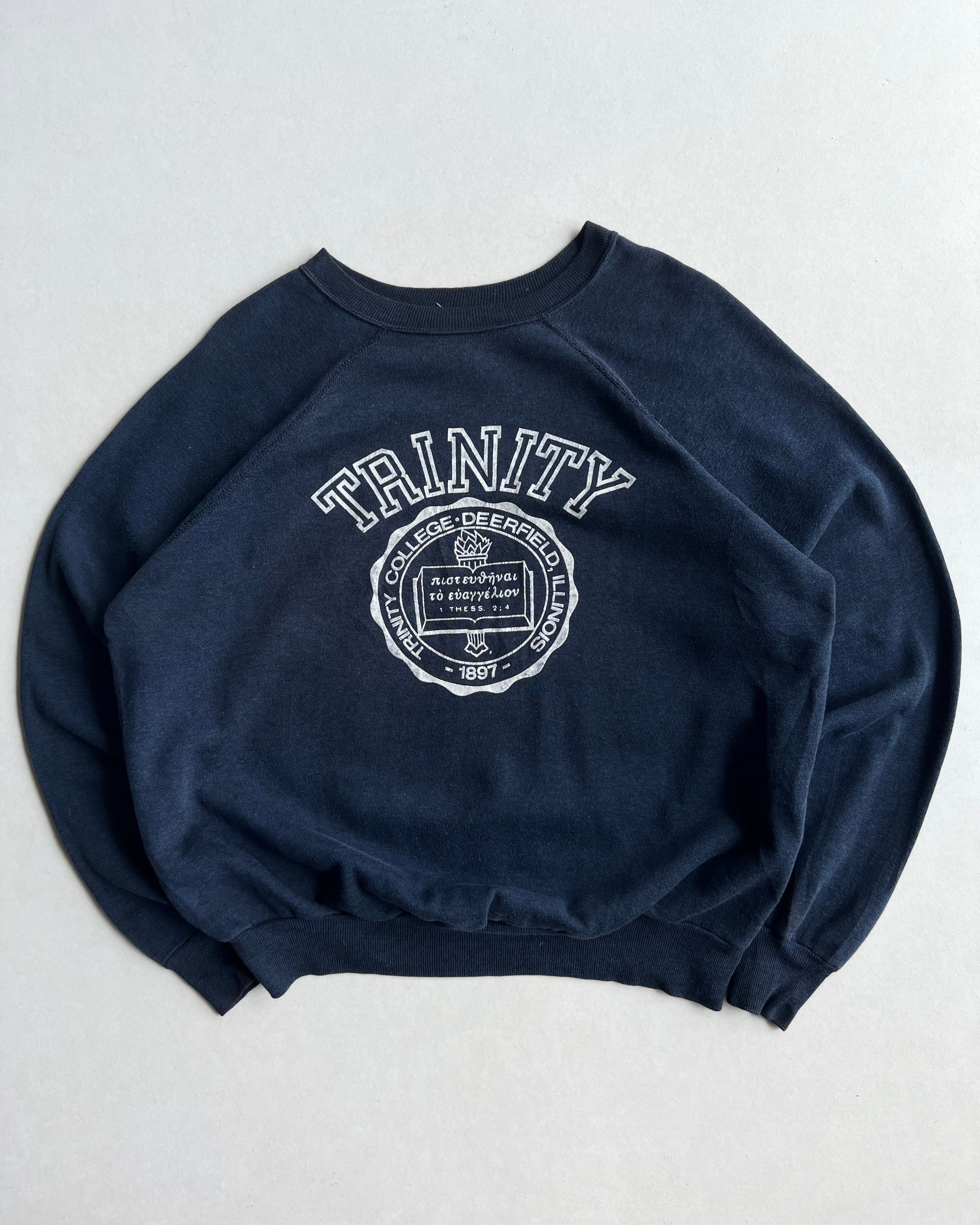 1970S 'TRINITY COLLEGE' RAGLAN SWEATSHIRT (L)