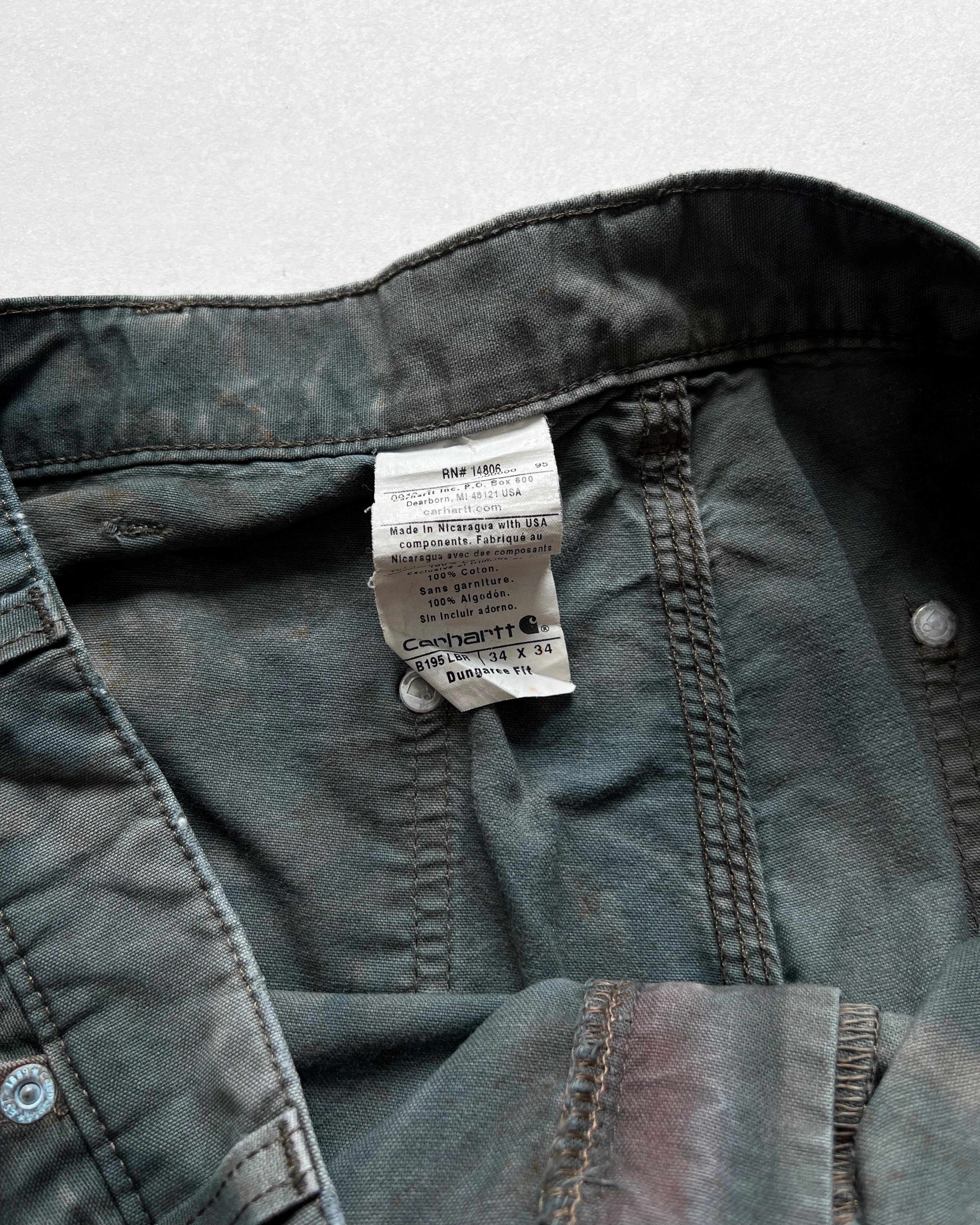 2000S BLEACHED CARHARTT DOUBLE KNEE WORK PANTS (34)