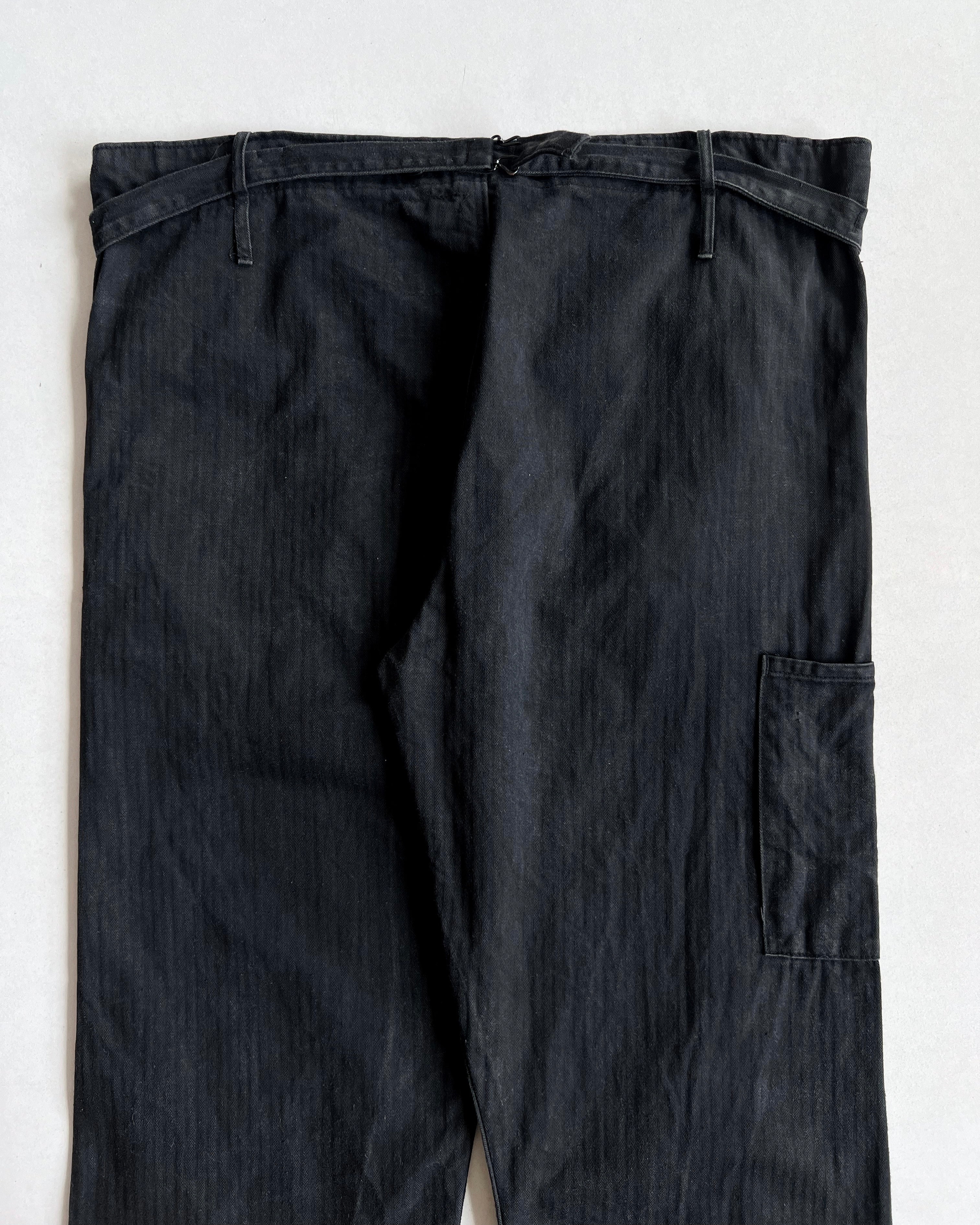 1980S BLACK GERMAN HBT CARPENTER WORK TROUSERS (30-36)