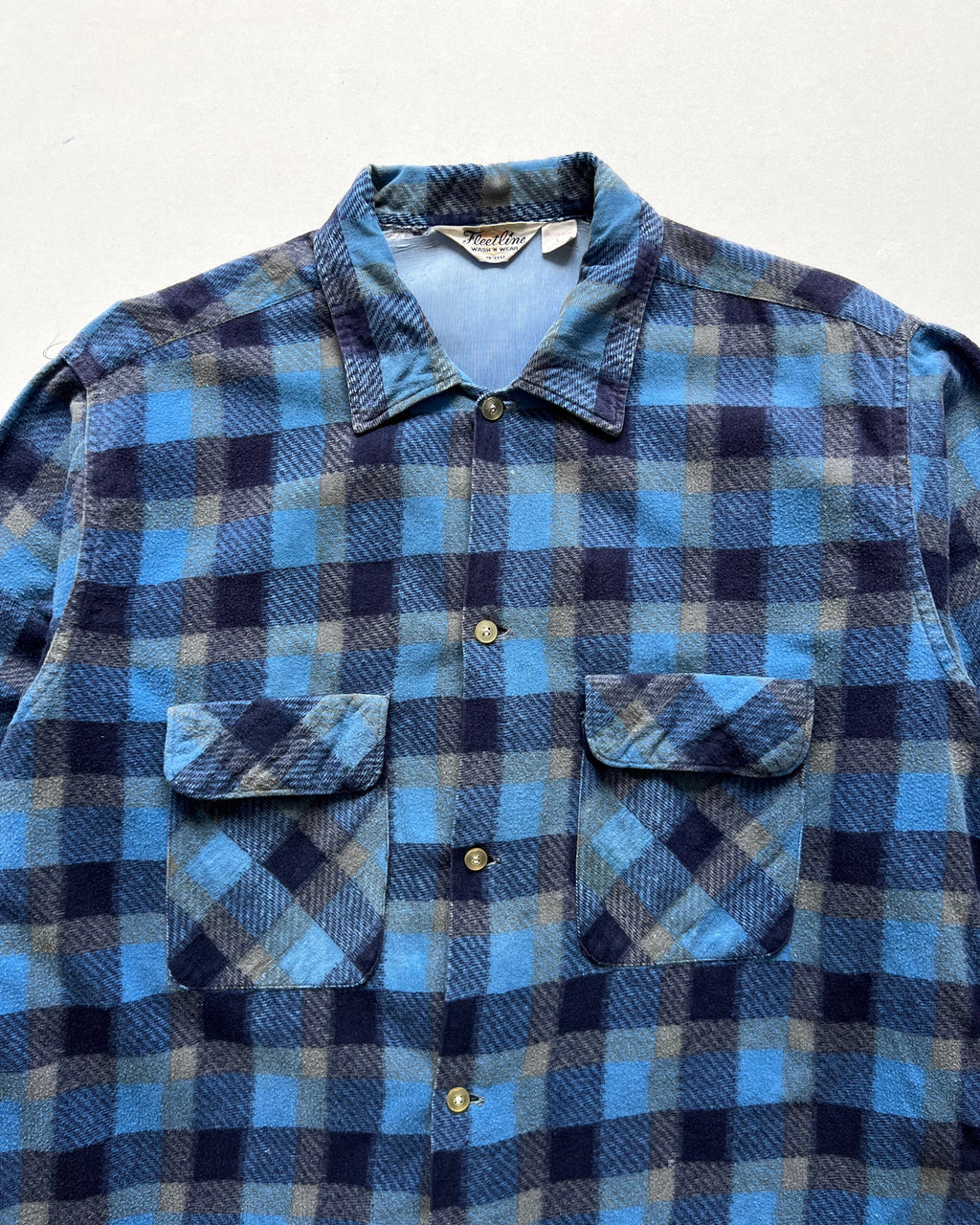 1970S FLEETLINE DOUBLE POCKET PLAID FLANNEL (L)