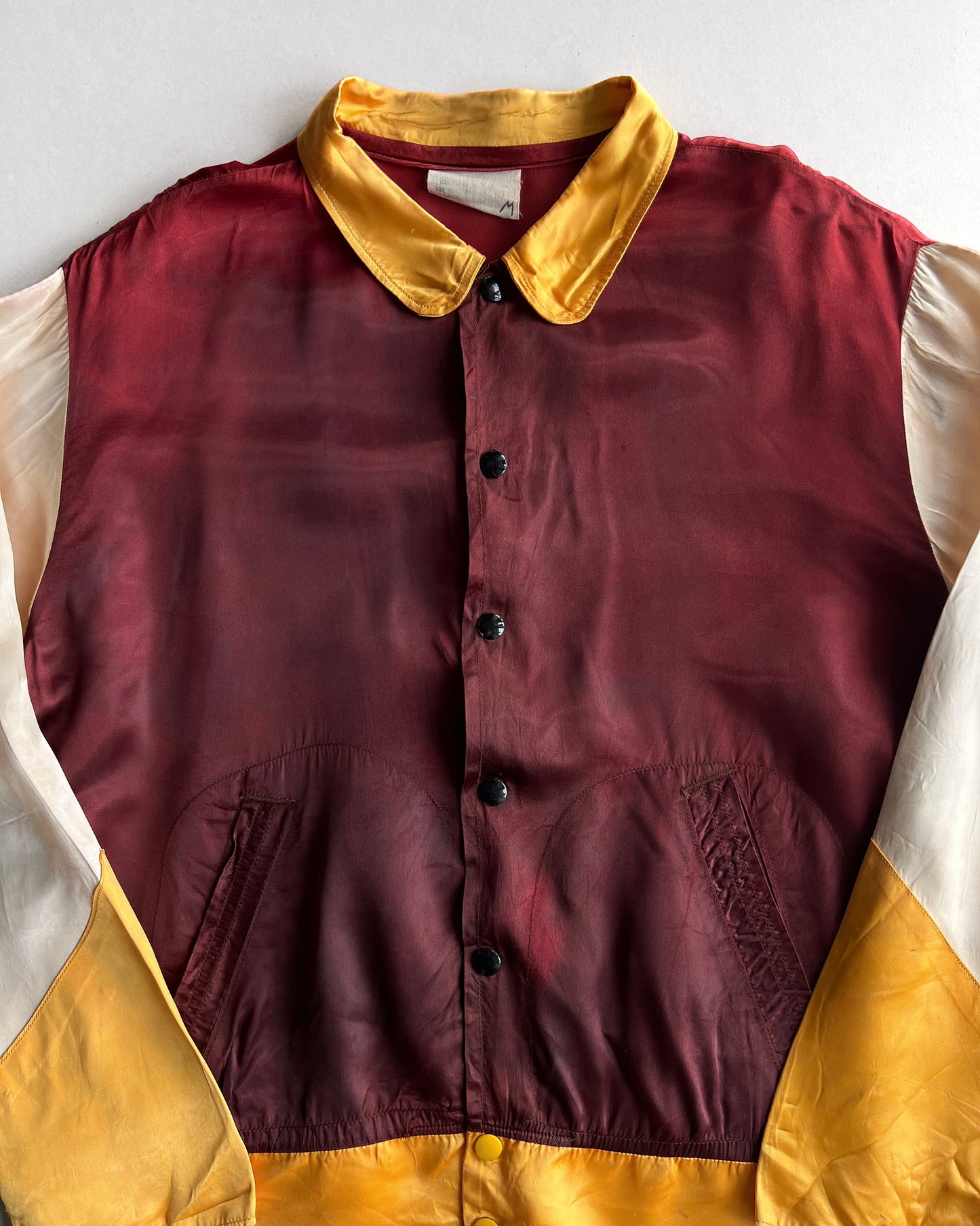 1950S SATIN BUTTON-UP SPORTS JACKET (M)