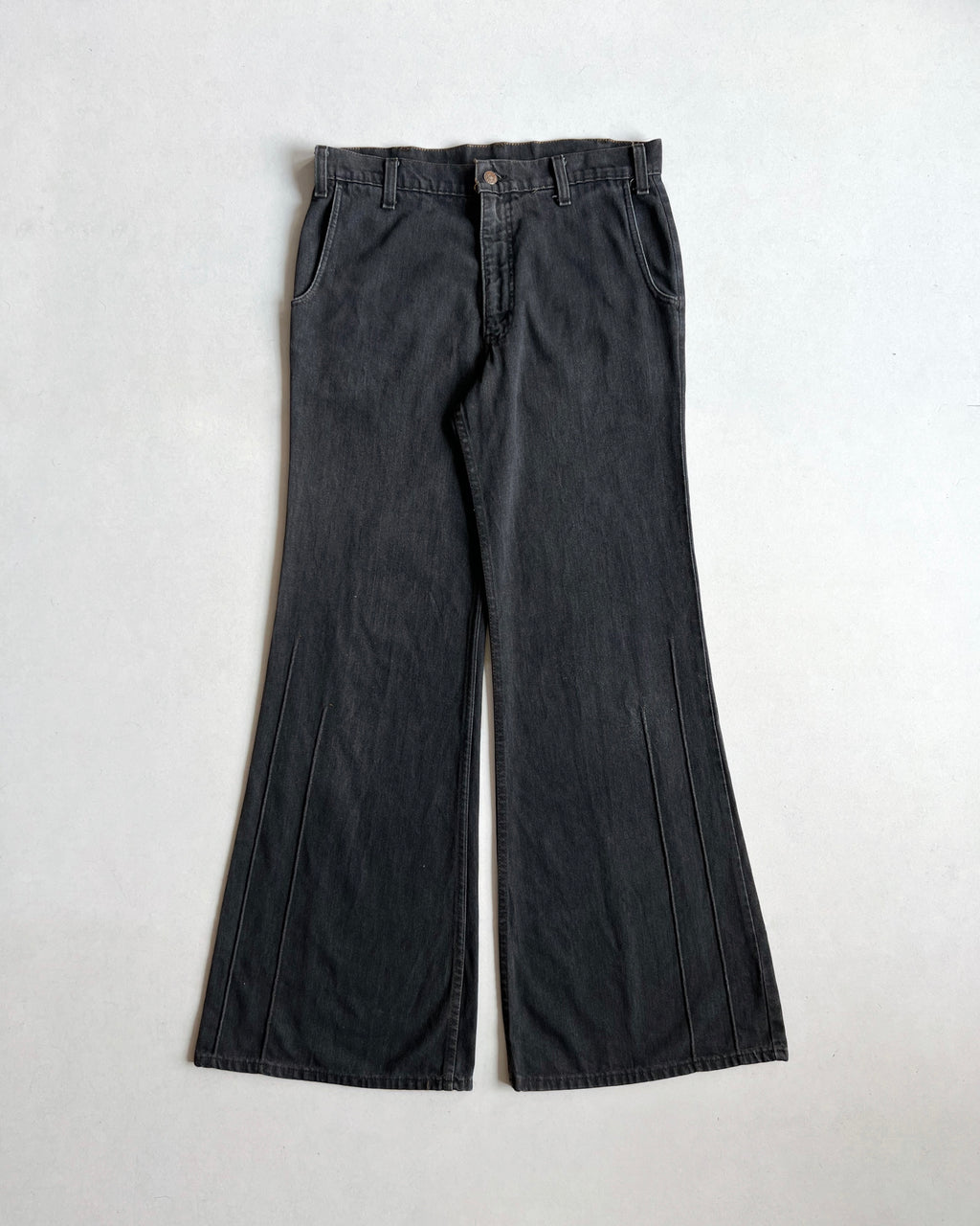 1970S FADED BLACK LEVI'S BOOTCUT JEANS (34)
