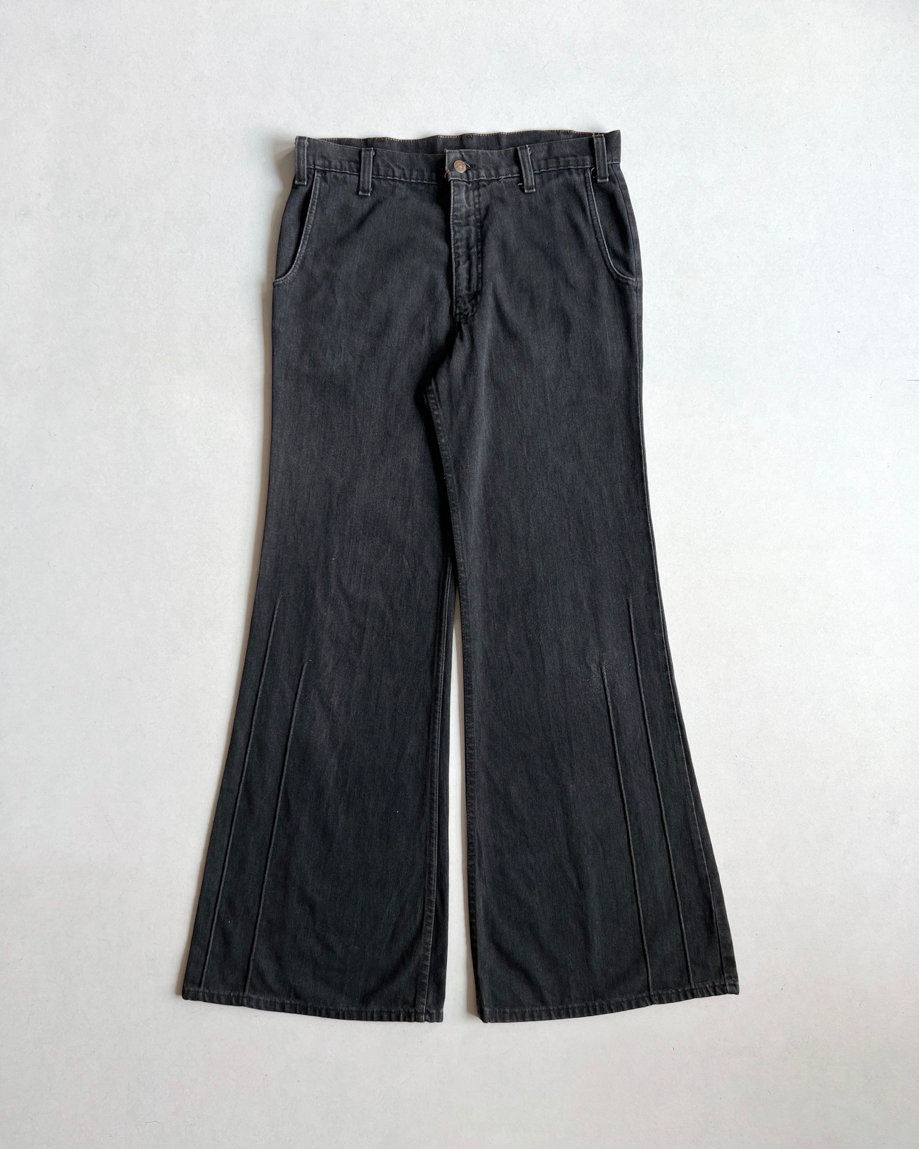 1970S FADED BLACK LEVI'S BOOTCUT JEANS (34)