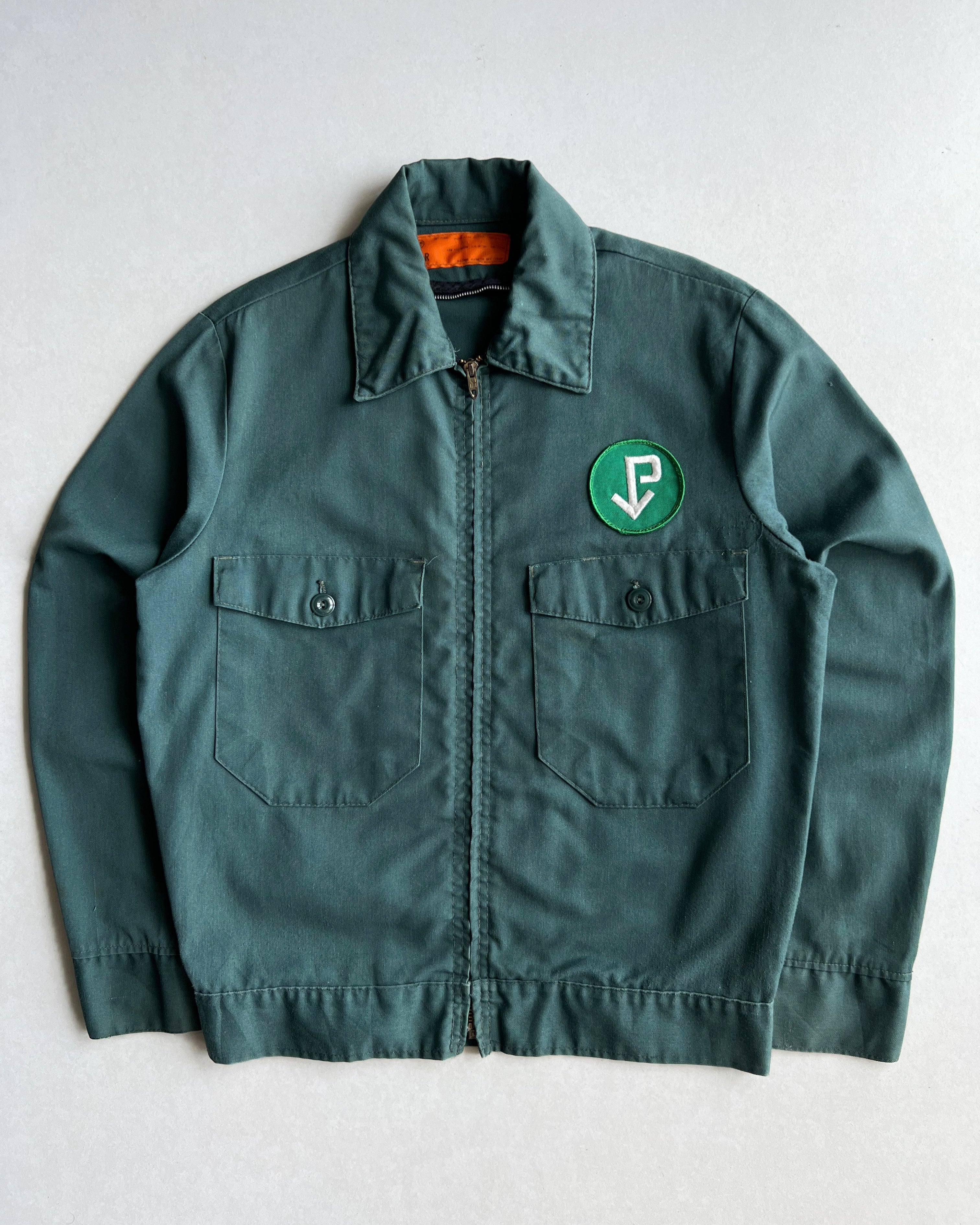 1970S EMERALD GREEN DOUBLE POCKET WORK JACKET (M)