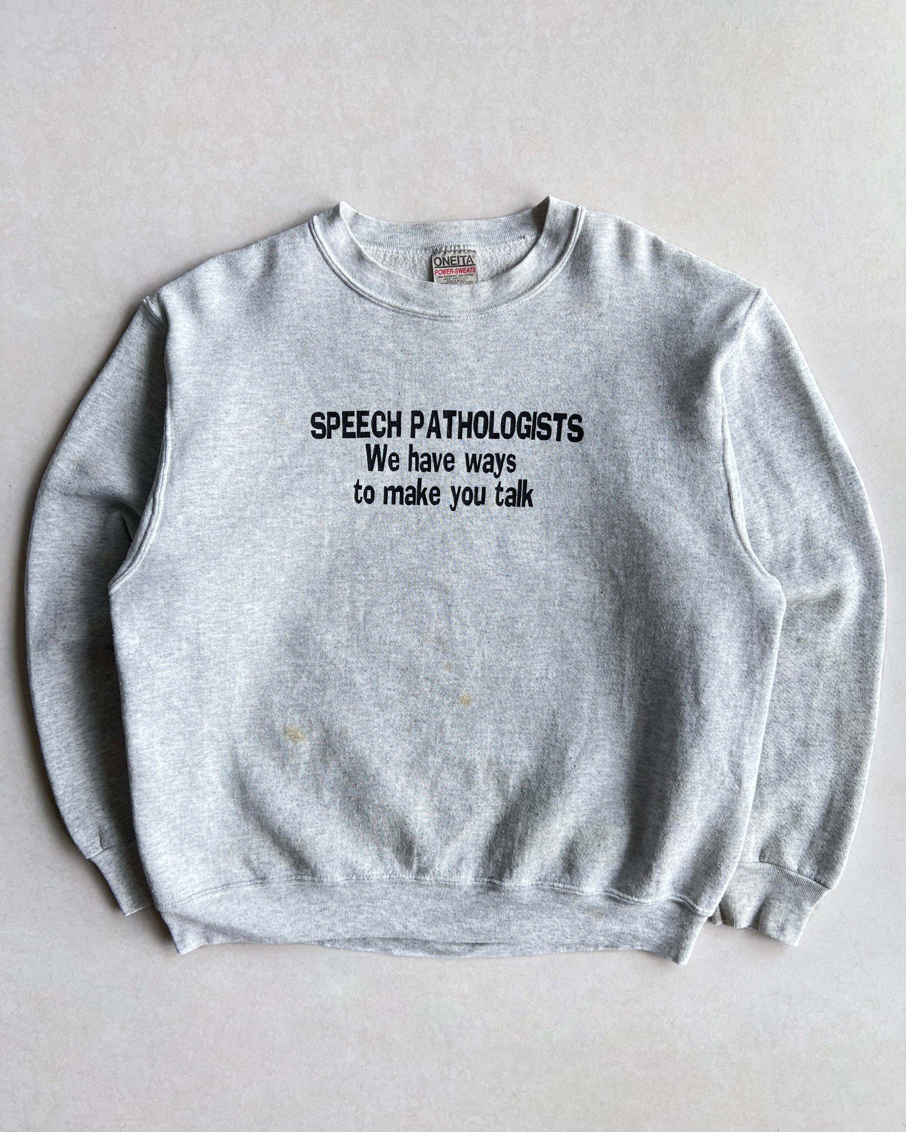 1990S 'SPEECH PATHOLOGISTS' SWEATSHIRT (L)