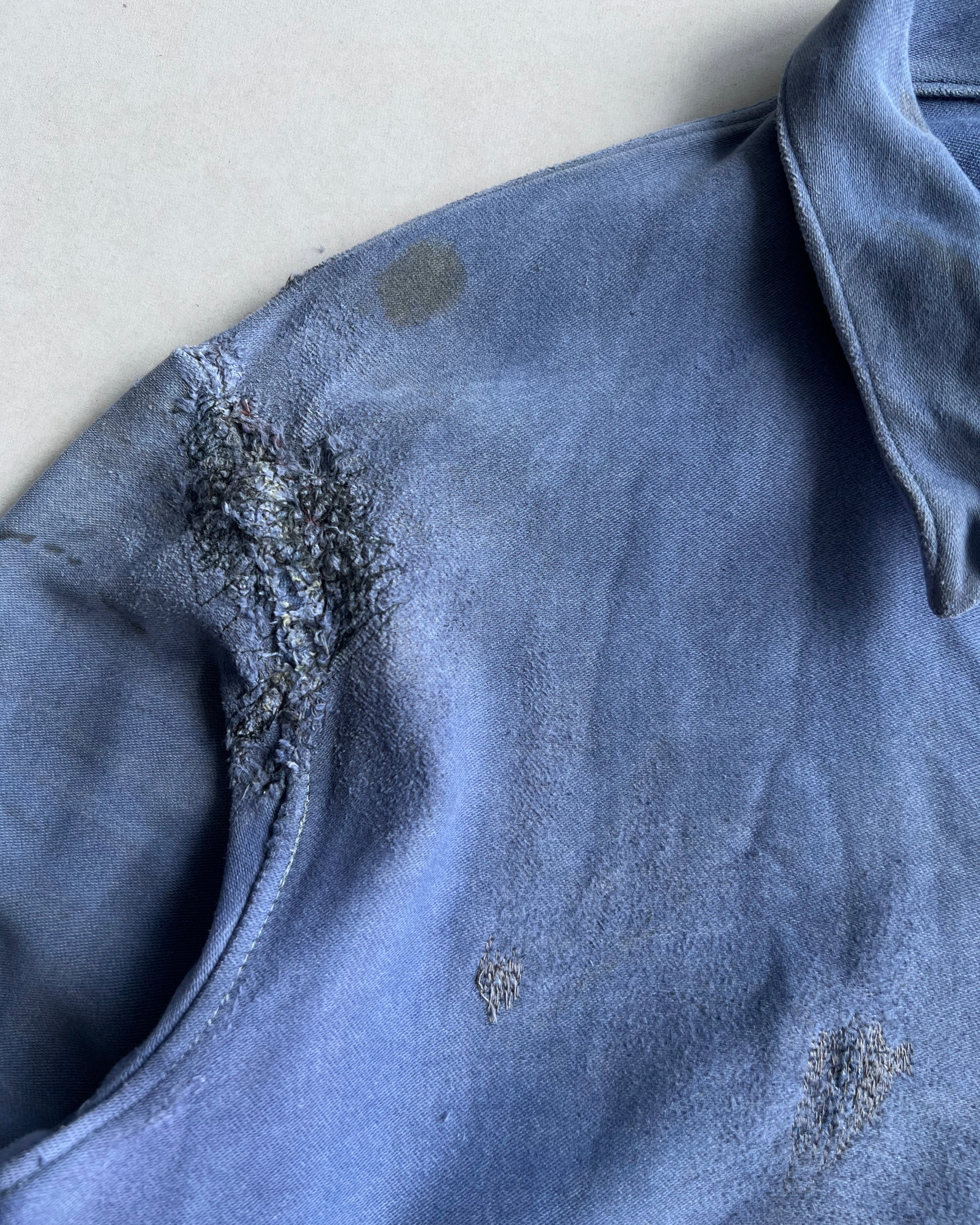 1950S MOLESKIN FRENCH REPAIRED WORK CHORE JACKET (M/L)