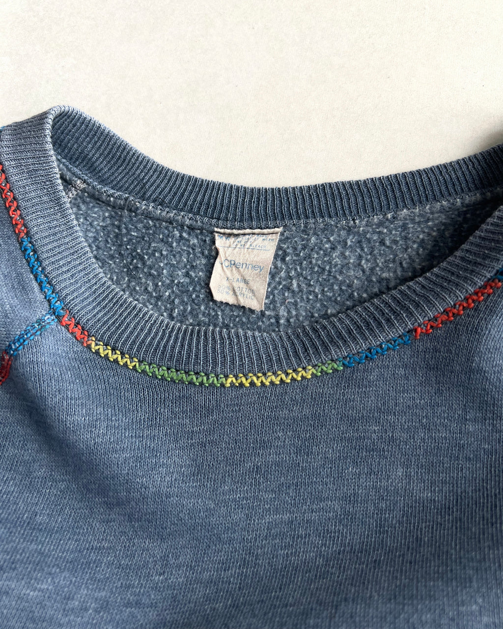 1970S JC PENNEY RAGLAN SHORT SLEEVES SWEATSHIRT (XL)