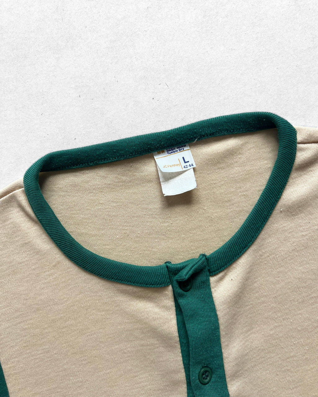 1970S JC PENNEY HENLEY RINGER TEE (L)