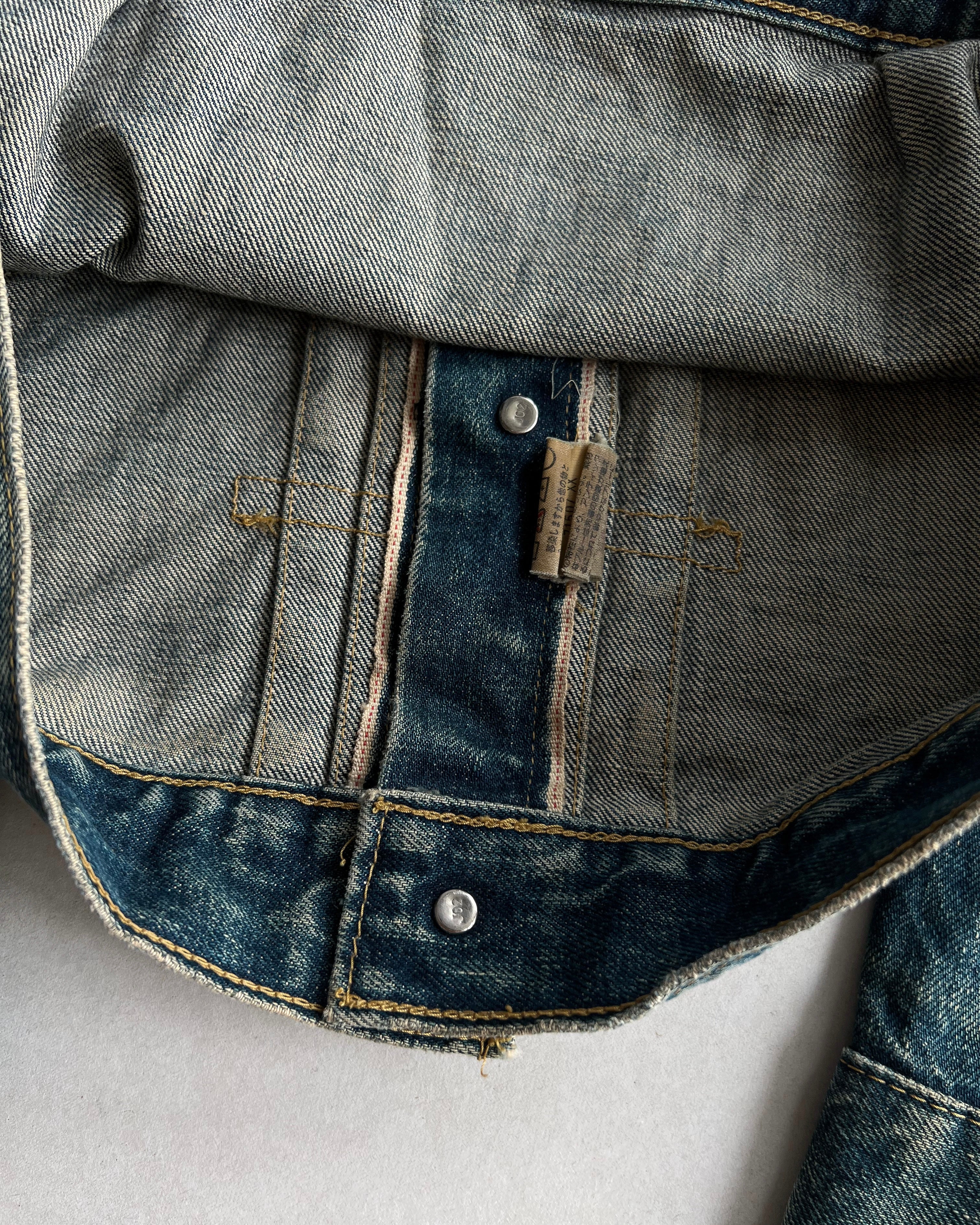 1990S FADED BIG E LEVI'S TYPE II SELVEDGE DENIM JACKET (M/L)