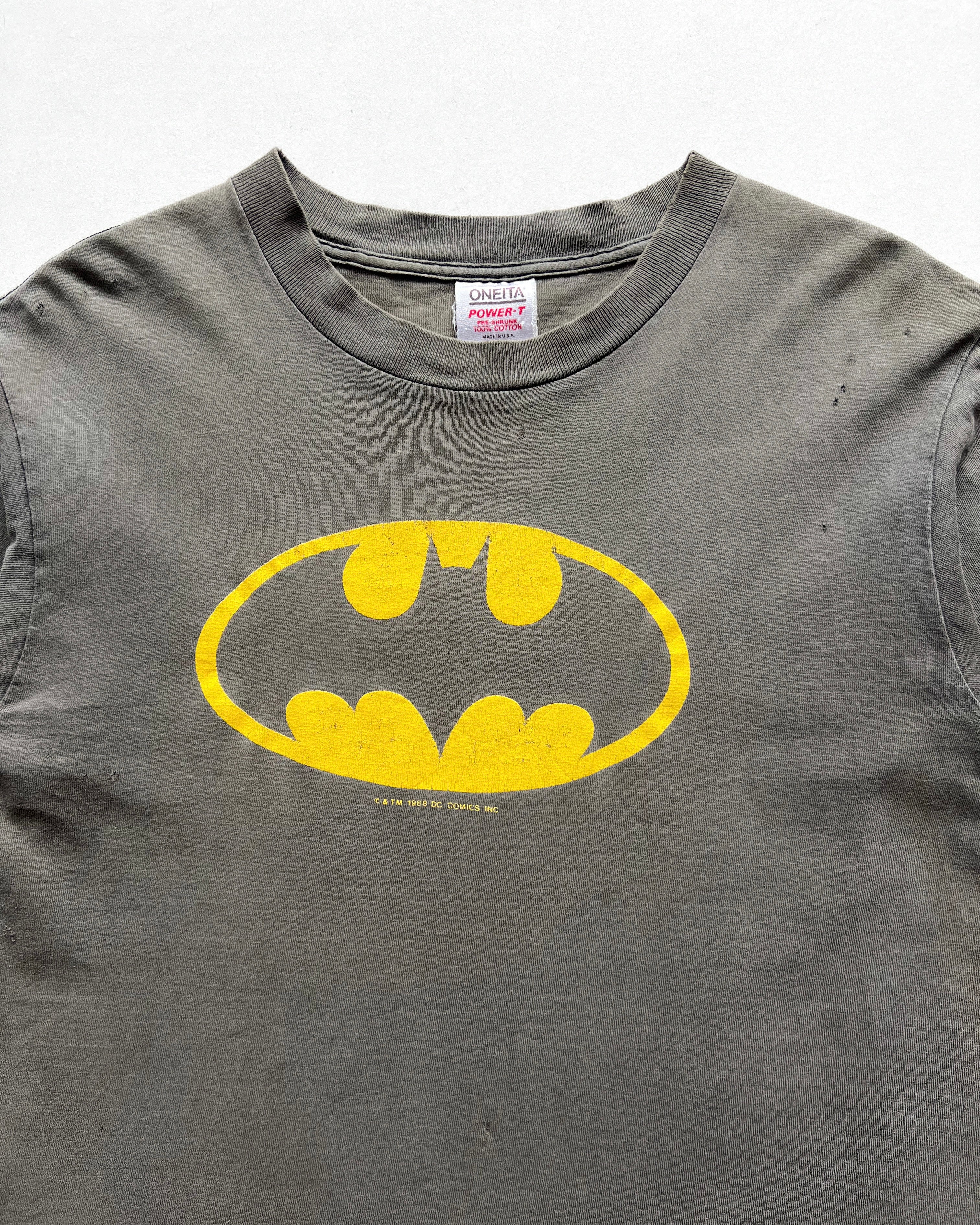 1980S FADED BATMAN LOGO SINGLE STICTH TEE (L)