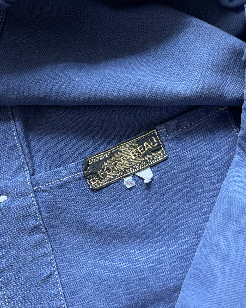 1940S LE FORT-BEAU FRENCH V POCKET CHORE JACKET (XL)