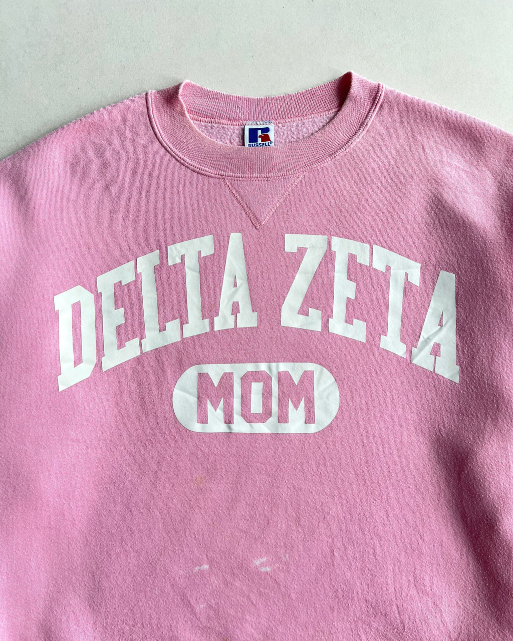 1990S PINK RUSSELL 'DELTA ZETA MOM' SWEATSHIRT (XL)