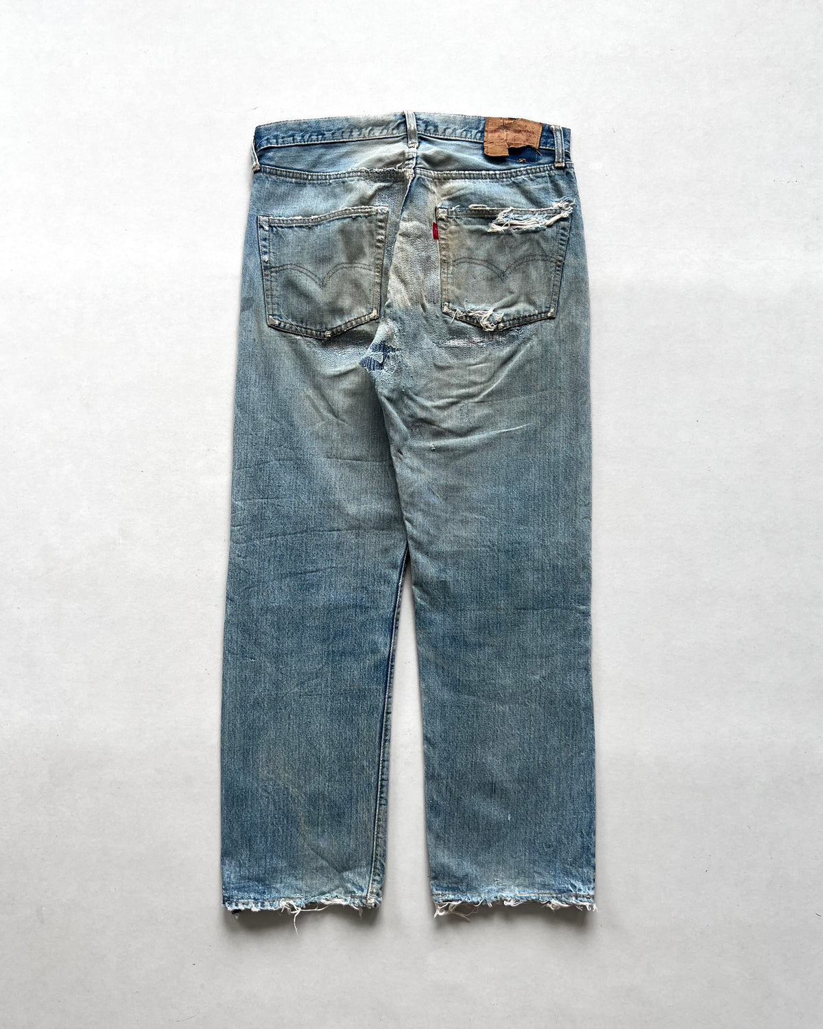 1970S LEVI'S 501 REDLINE SELVEDGE REPAIRED JEANS (33)