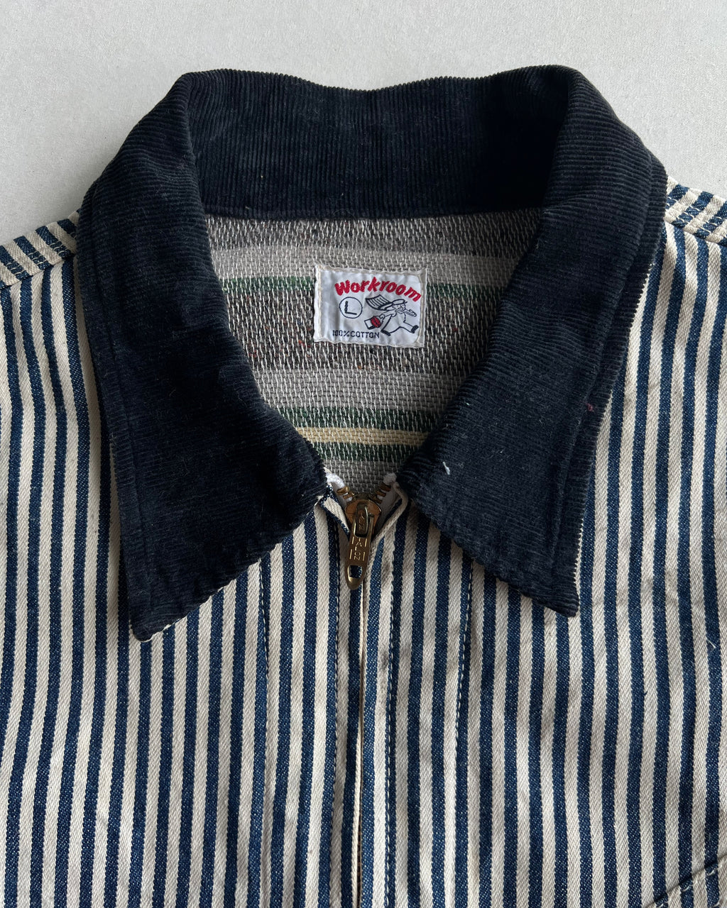 1960S WORKROOM HICKORY WORK JACKET (L)