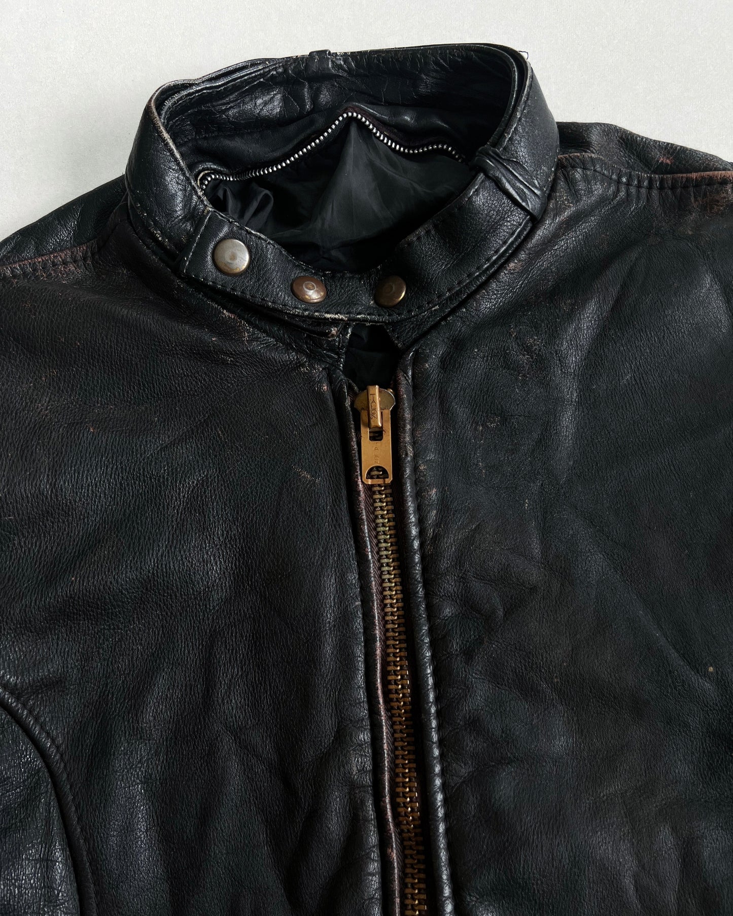 1960S CAFE RACER MOTORCYCLE LEATHER JACKET (L)