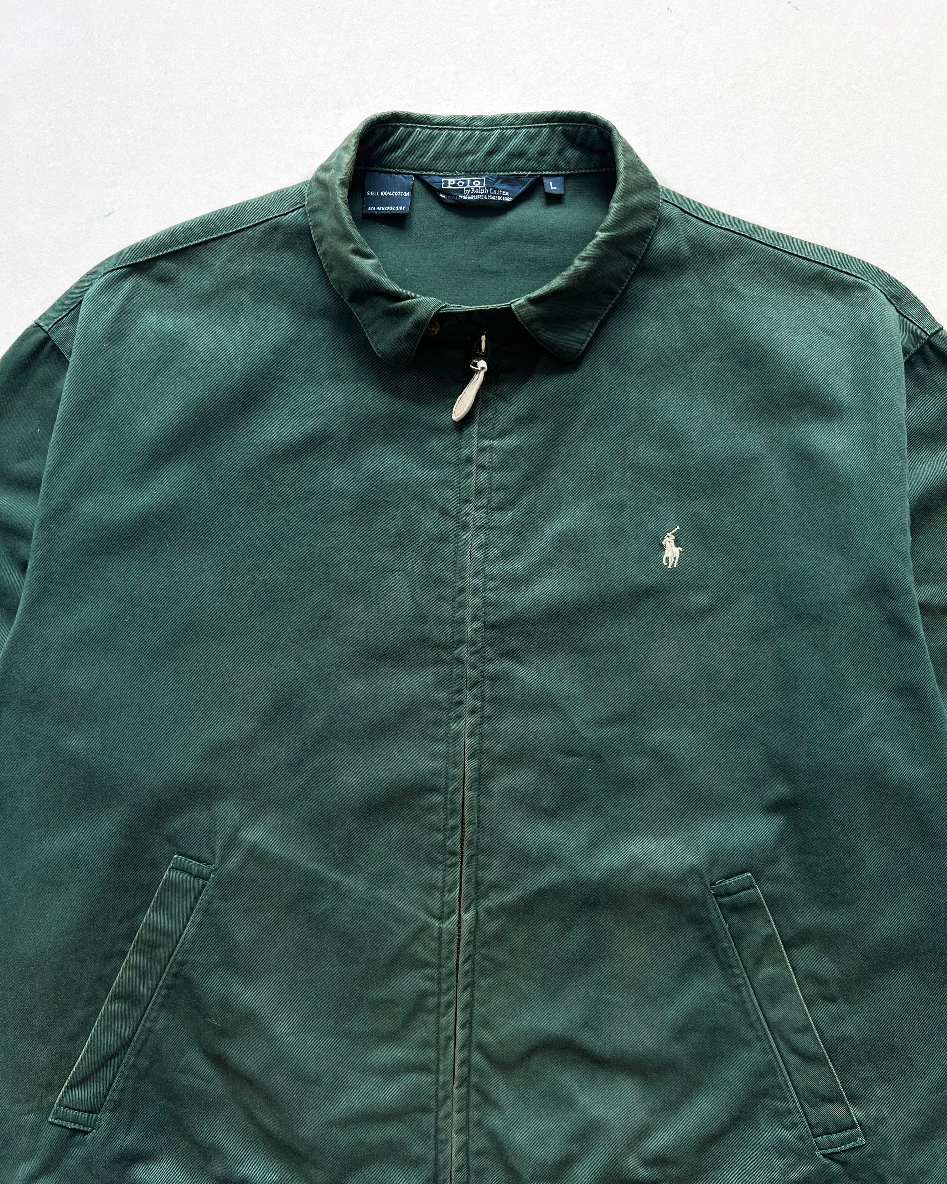 1990S EMERALD GREEN POLO RALPH LAUREN HARRINGTON JACKET (L)