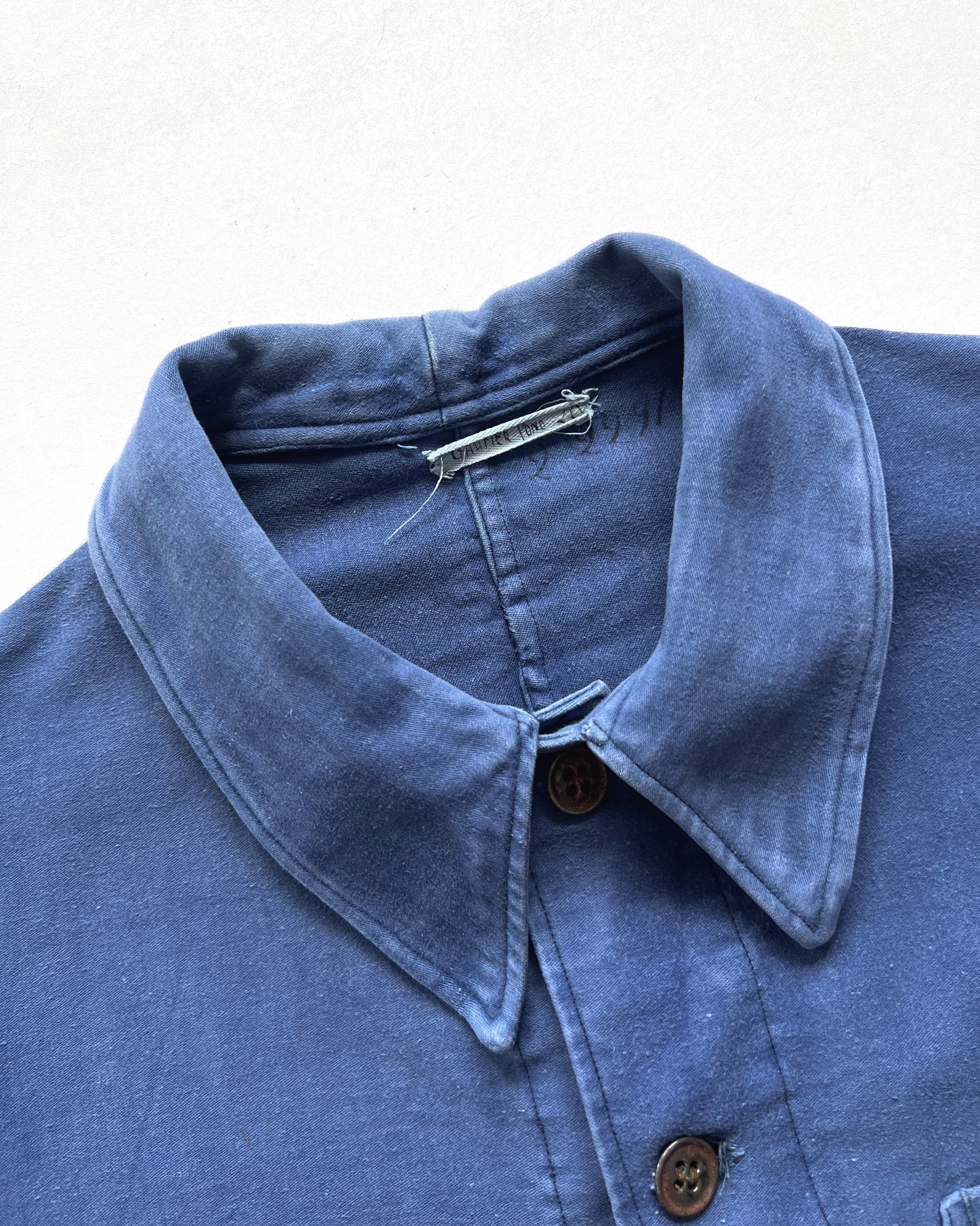 1950S FRENCH INDIGO MOLESKIN WORK JACKET (M)