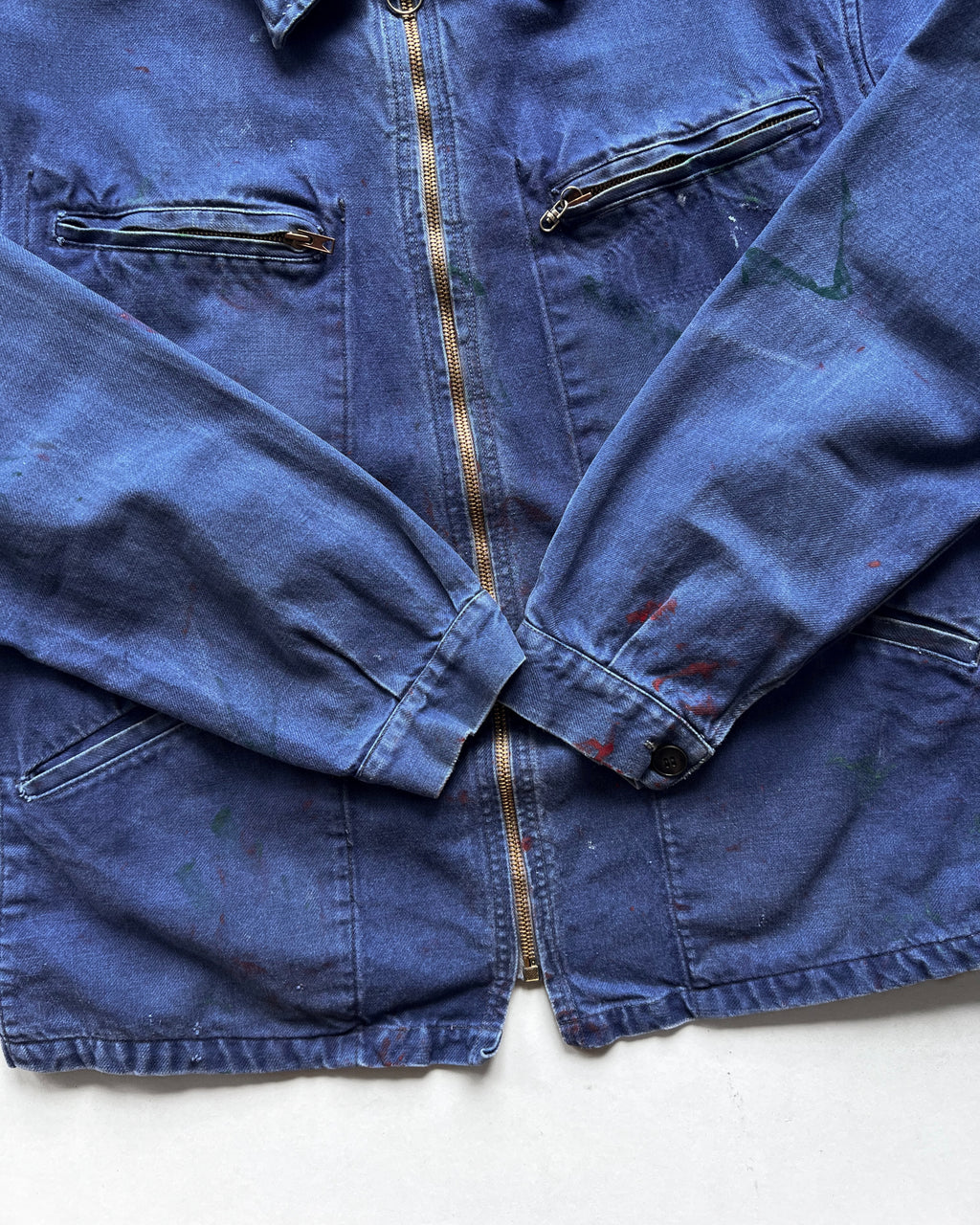 1960S PAINTED FRENCH CYCLIST WORK JACKET (L)