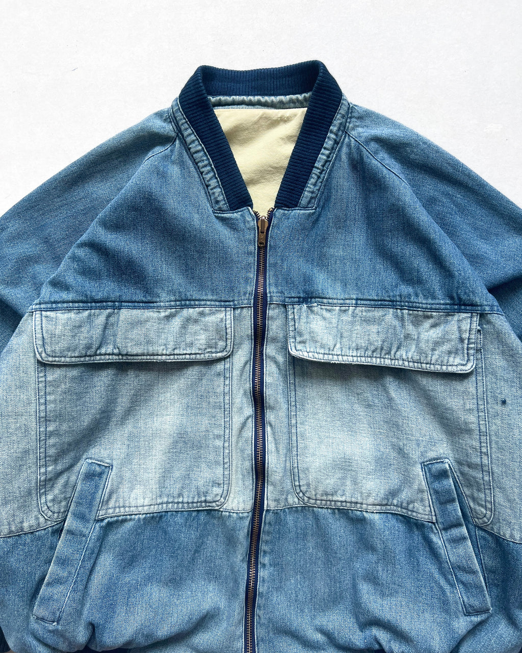 1980S TWO-TONE DENIM REVERSIBLE JACKET (XL)