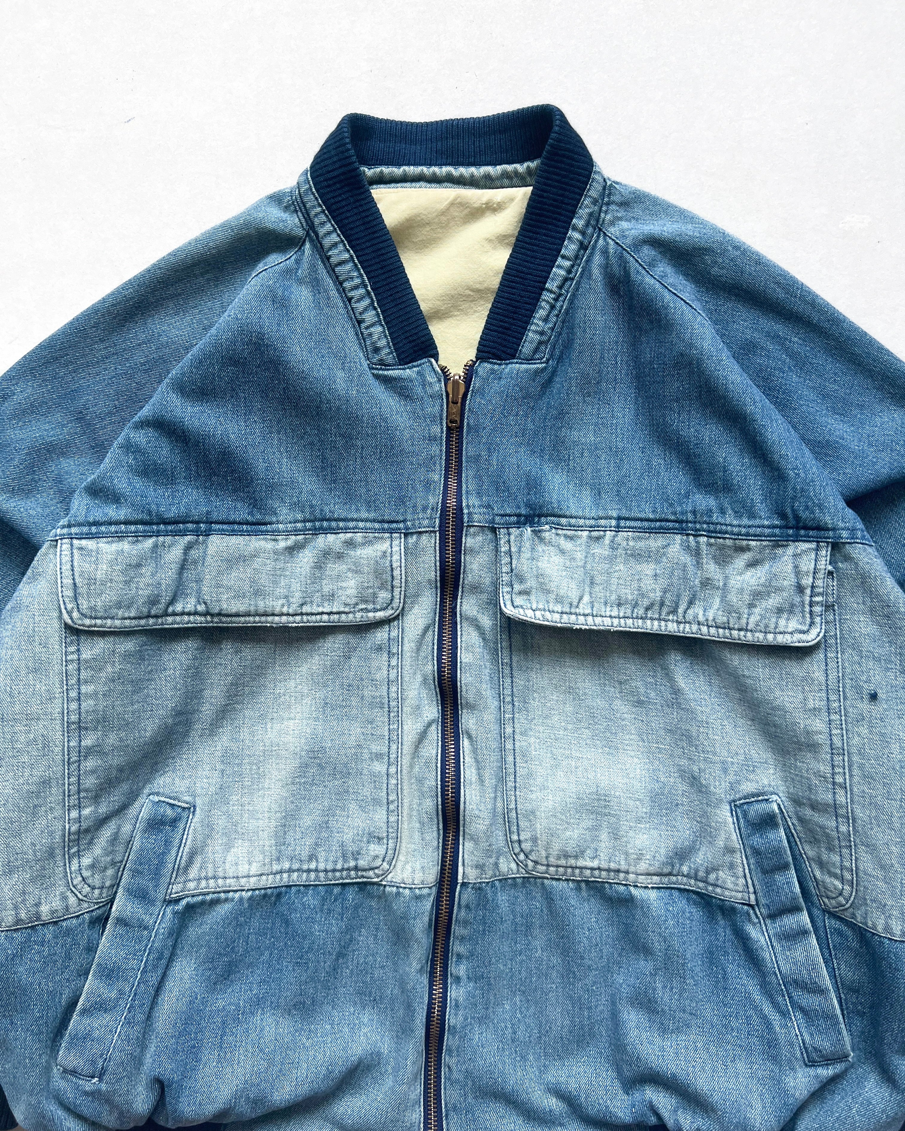 1980S TWO-TONE DENIM REVERSIBLE JACKET (XL)