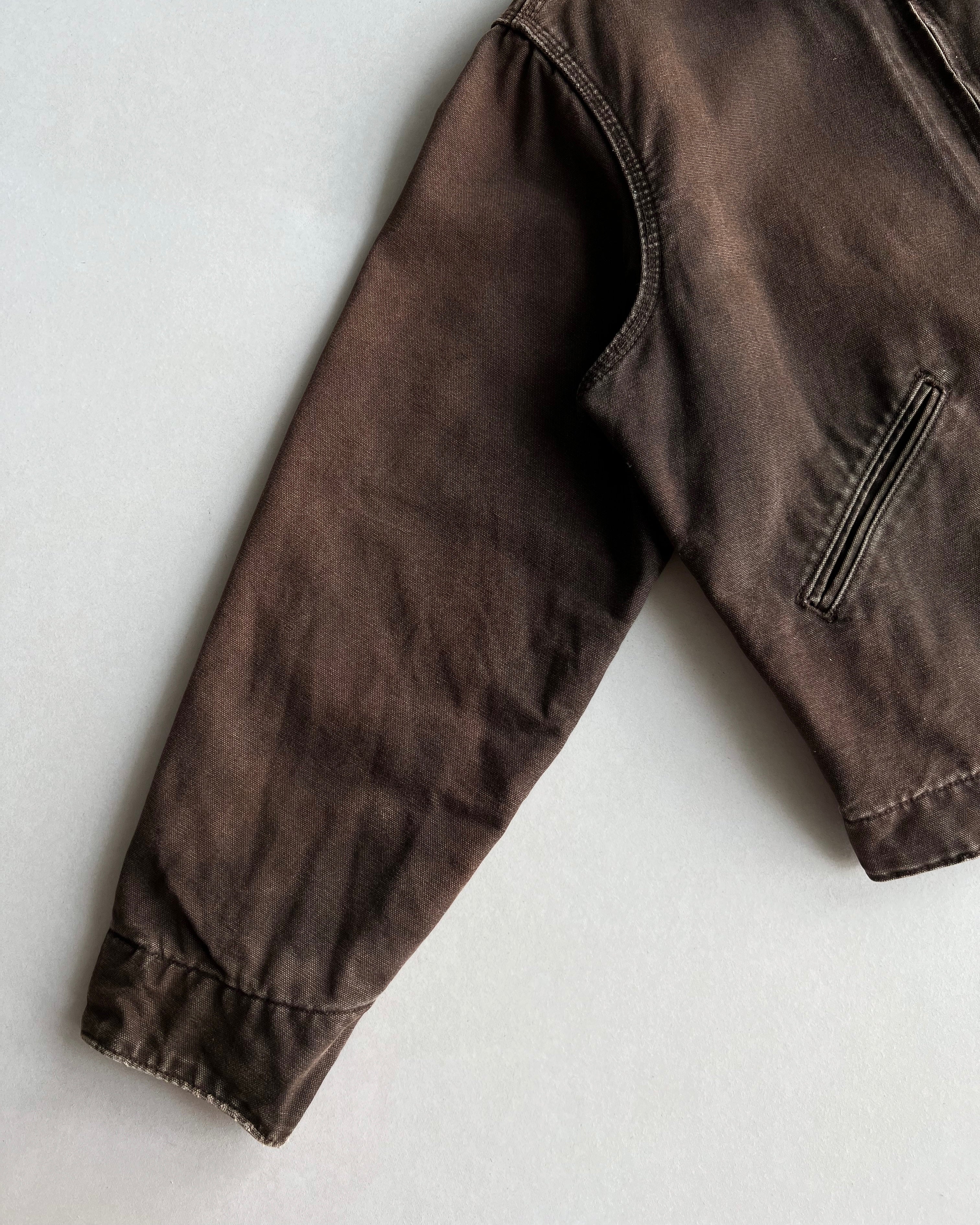 FADED CHOCOLATE CARHARTT DETROIT WORK JACKET (L)