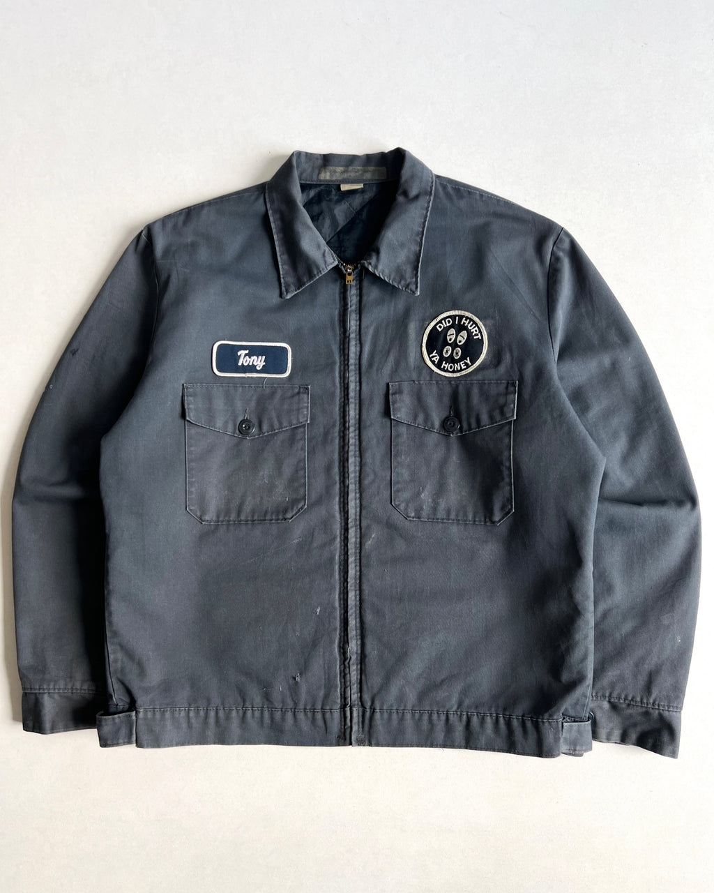 1970S GREY DOUBLE POCKET WORK JACKET (L)