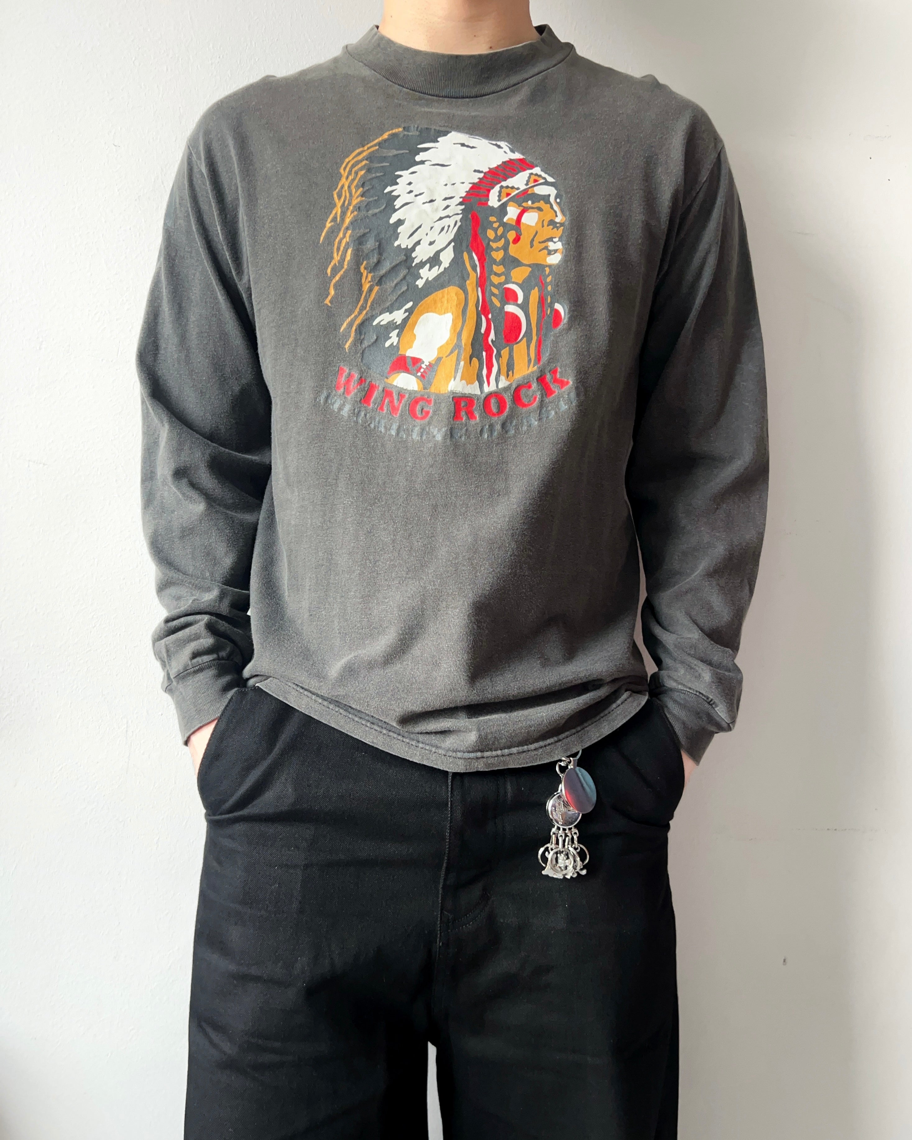 1990S INDIANS 'WING ROCK' LONGSLEEVES TEE (M)