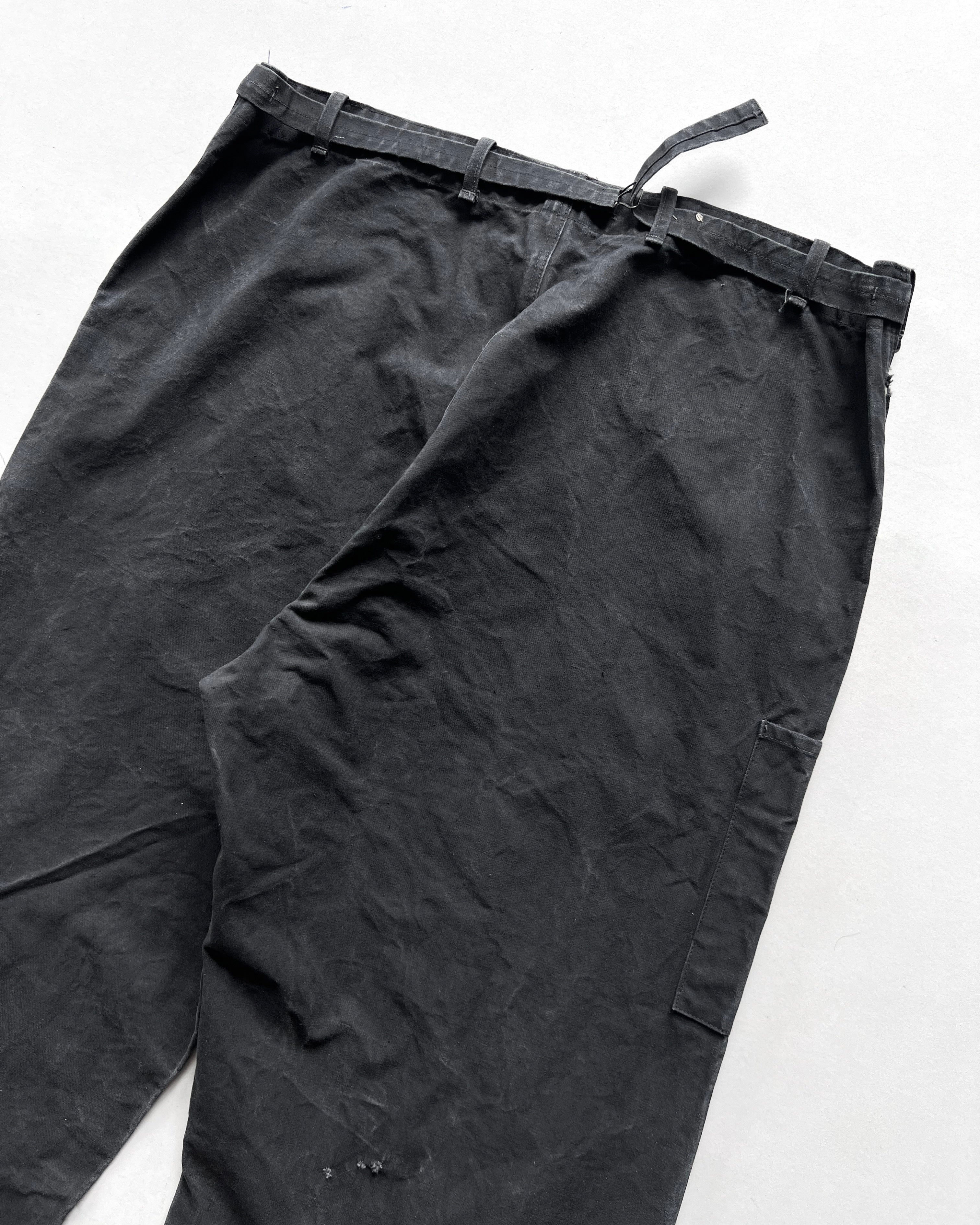 1950S BLACK FRENCH WORK CARPENTER TROUSERS (34-40)
