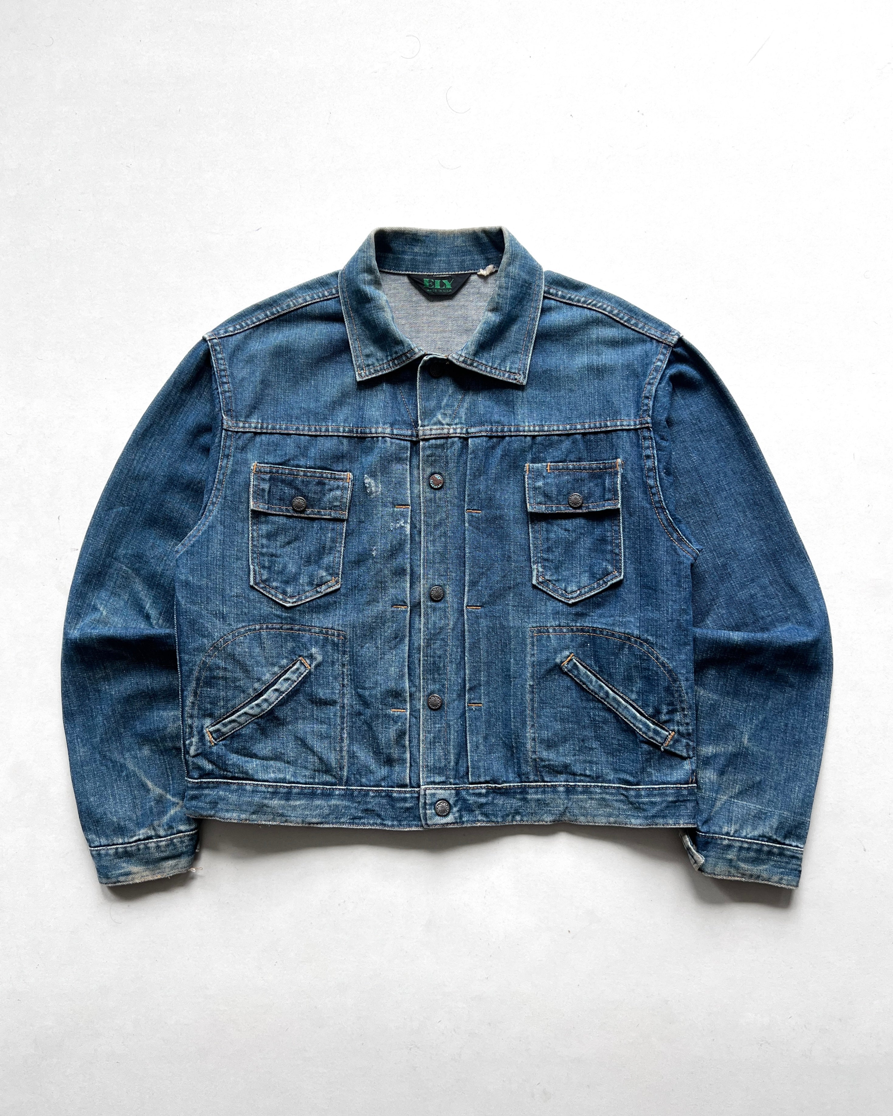 1970S DARK WASHED ELY DENIM JACKET (L)