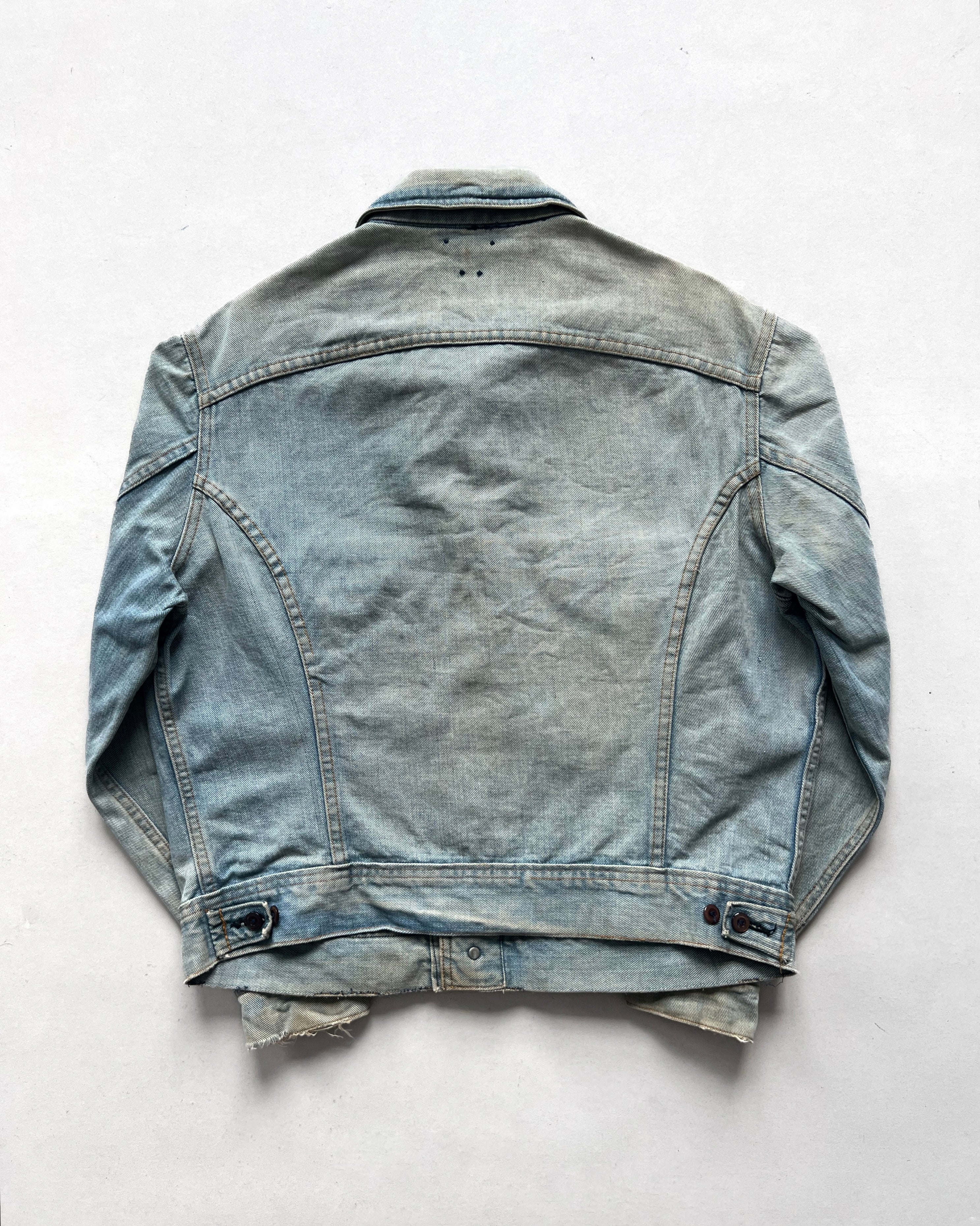 1970S FADED LEE DOUBLE POCKET DENIM JACKET (L)